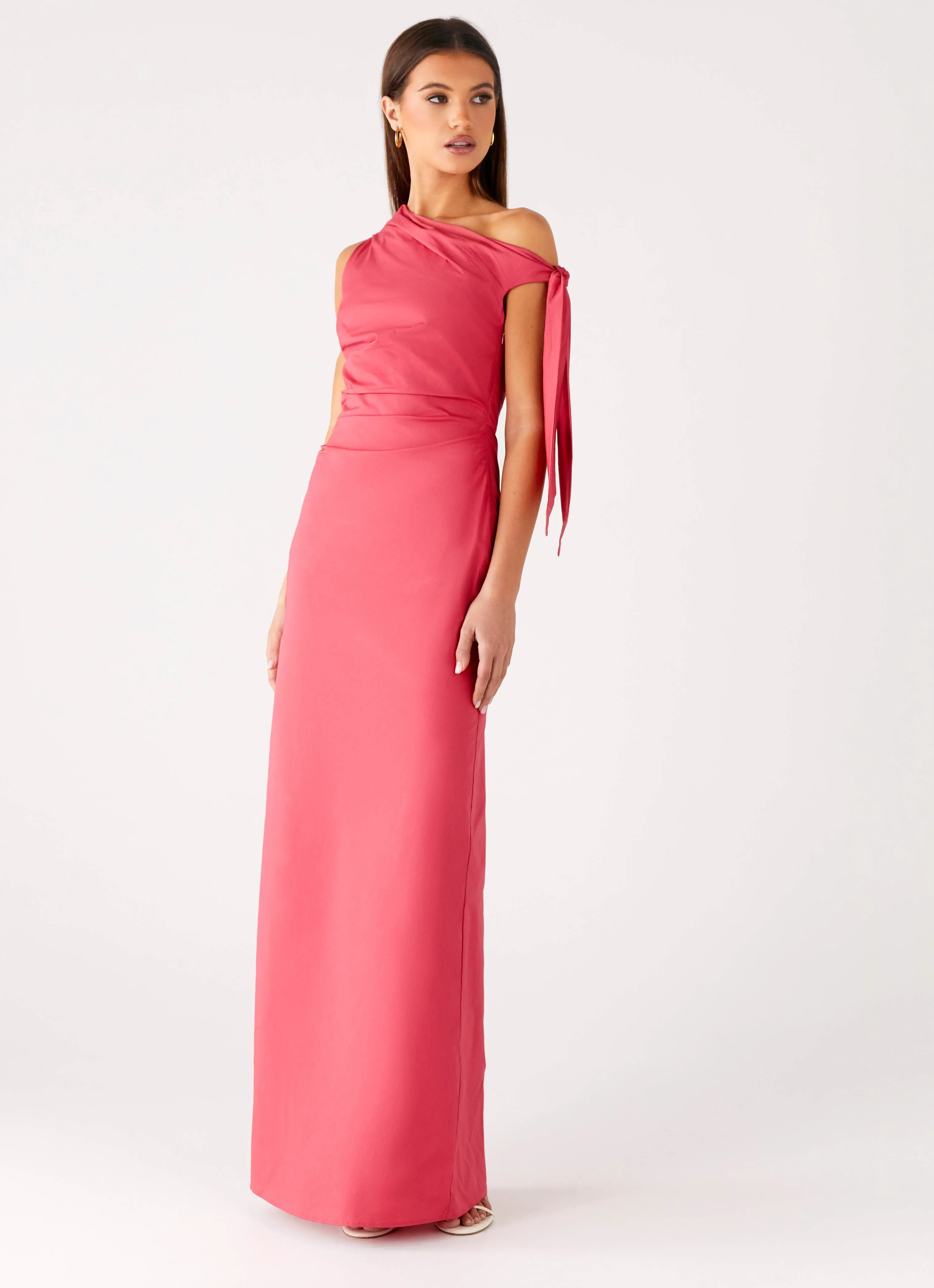 Marella Maxi Dress - Coral Contrasting Detail Comfortable fit
