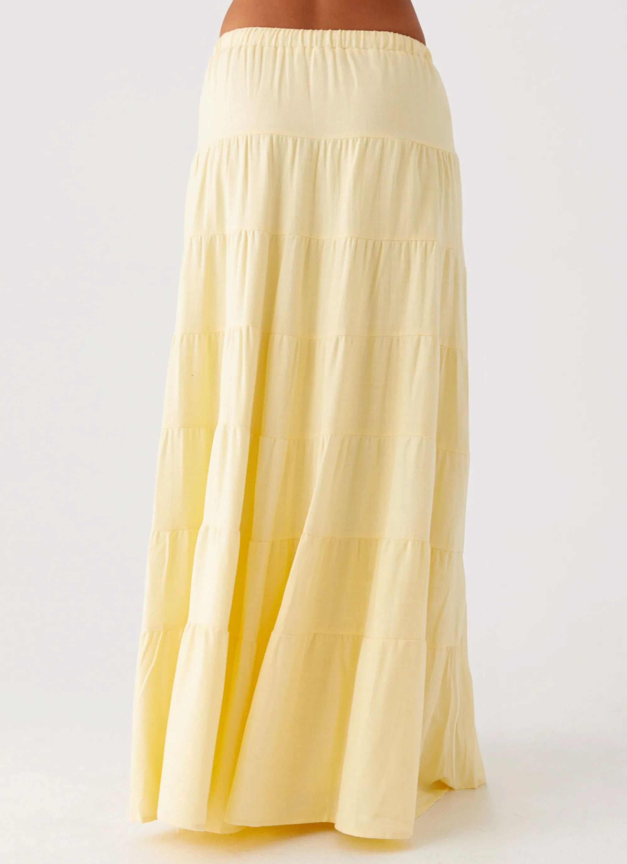 Mariella Linen Maxi Skirt - Yellow Stylish Vibe Low Maintenance Fabric