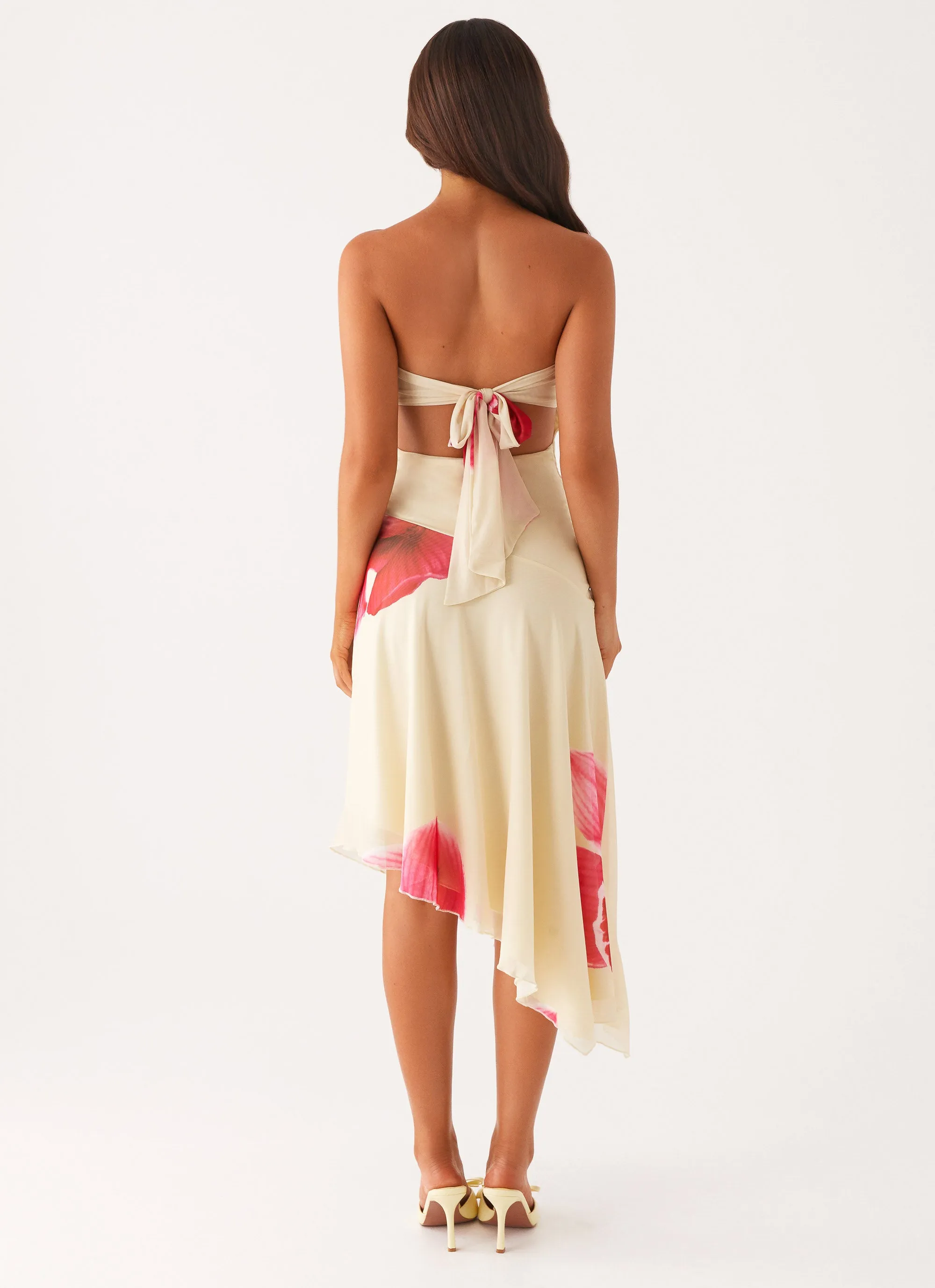 Soft Tone Neutral Flow Mariposa Midi Dress - Orchid Yellow