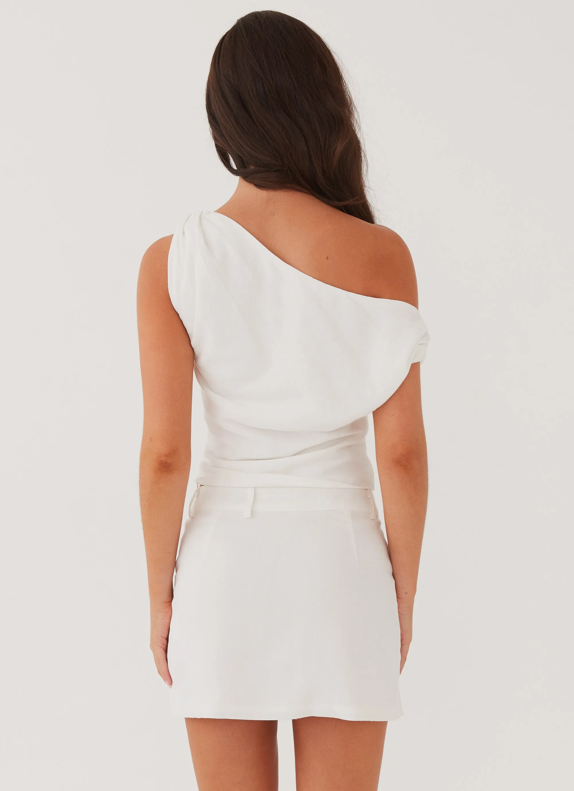 Core Collection Marissa Linen Mini Skirt - White