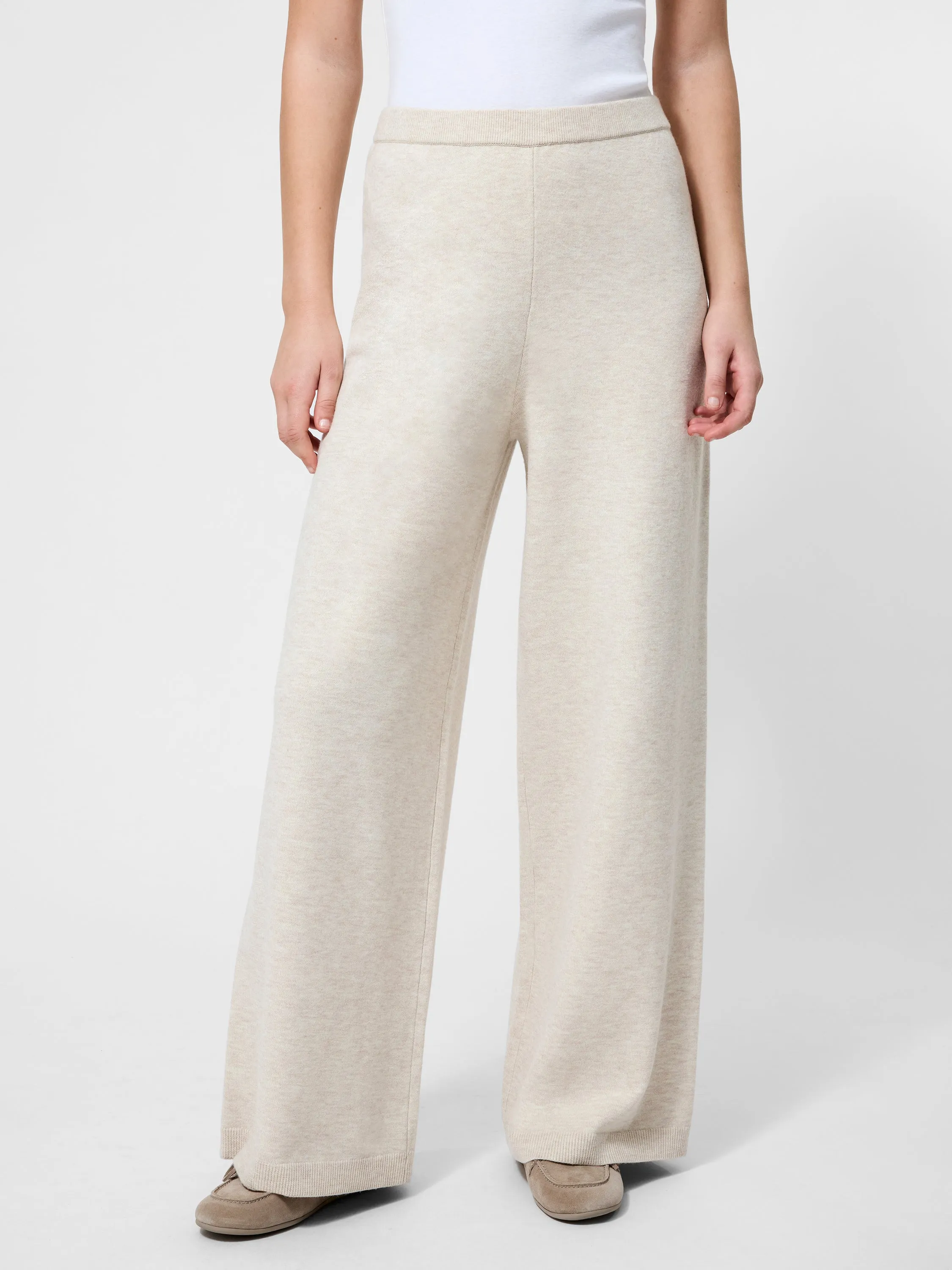 Marley Knit Wide Leg Pant StretchMaterial Noise Reduciting Fabric