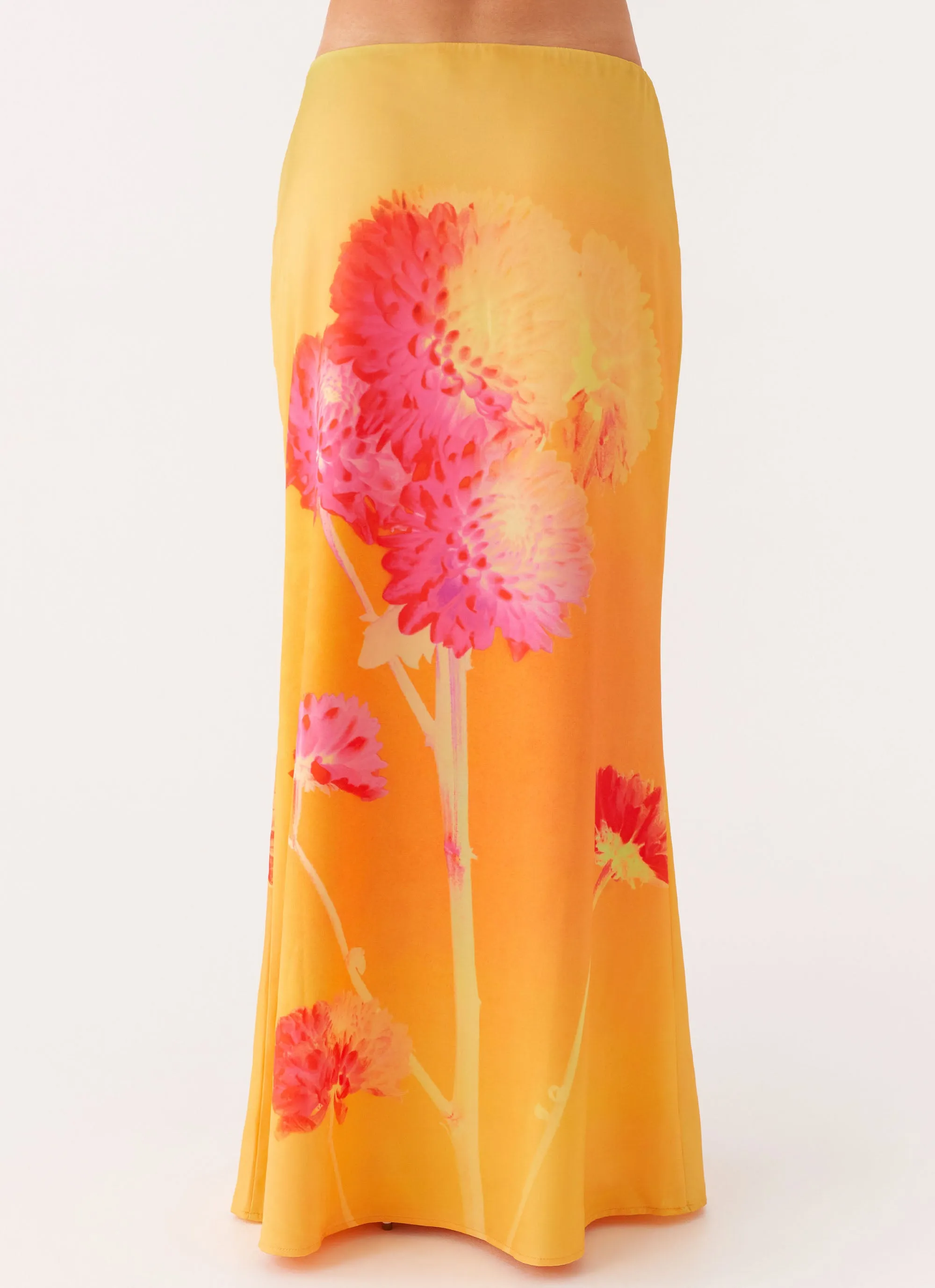 Marrakesh Maxi Skirt - Orange Floral Trendy Mood