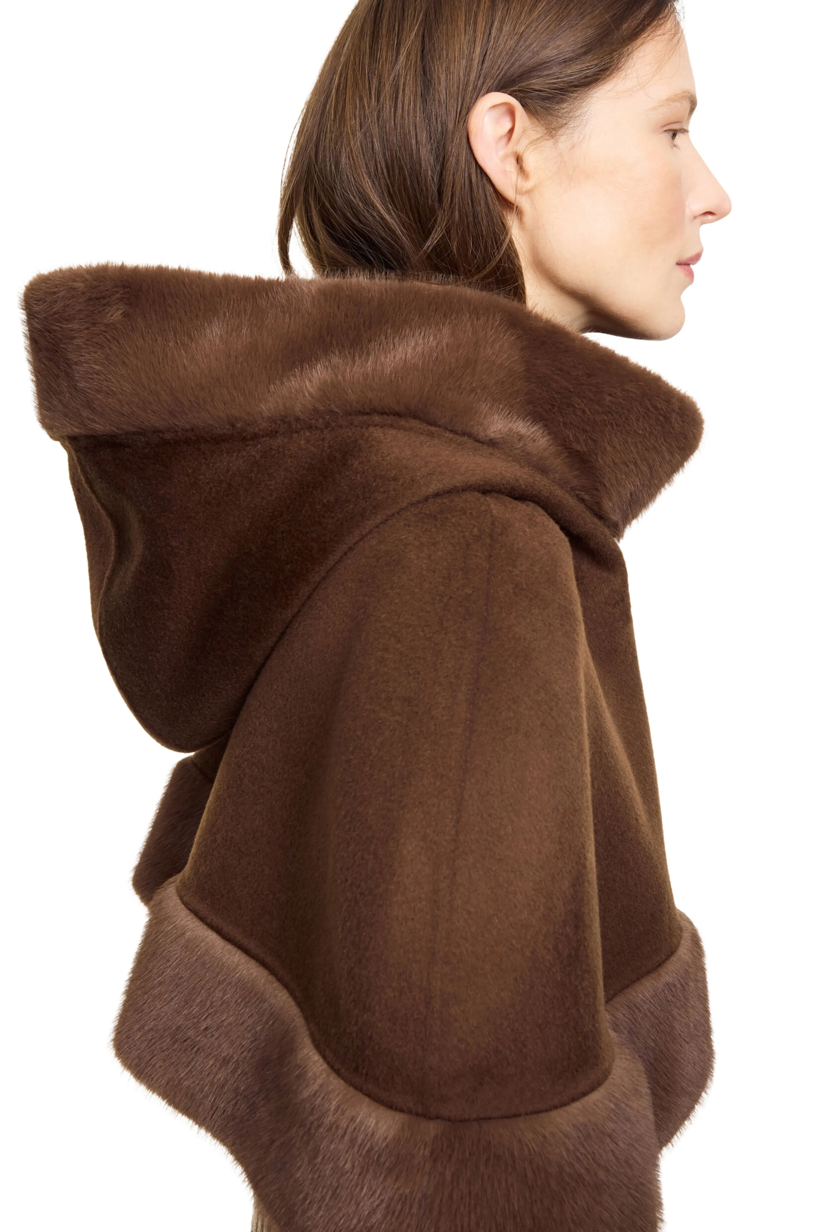 SoftshellMaterial Winter Fit Marta Hood in Brown