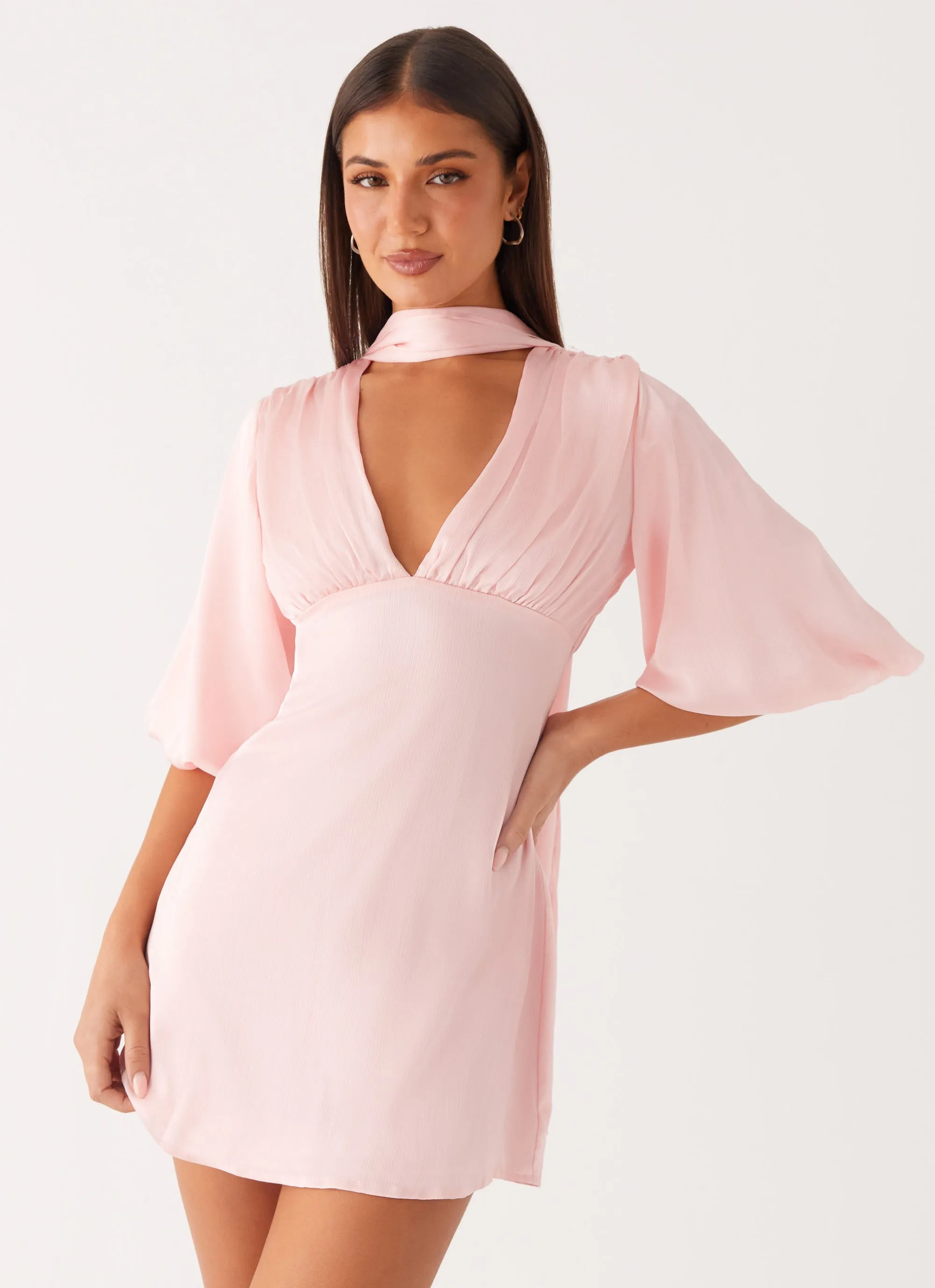 Organic Cotton Luxury Finish Mary Mini Dress - Pink
