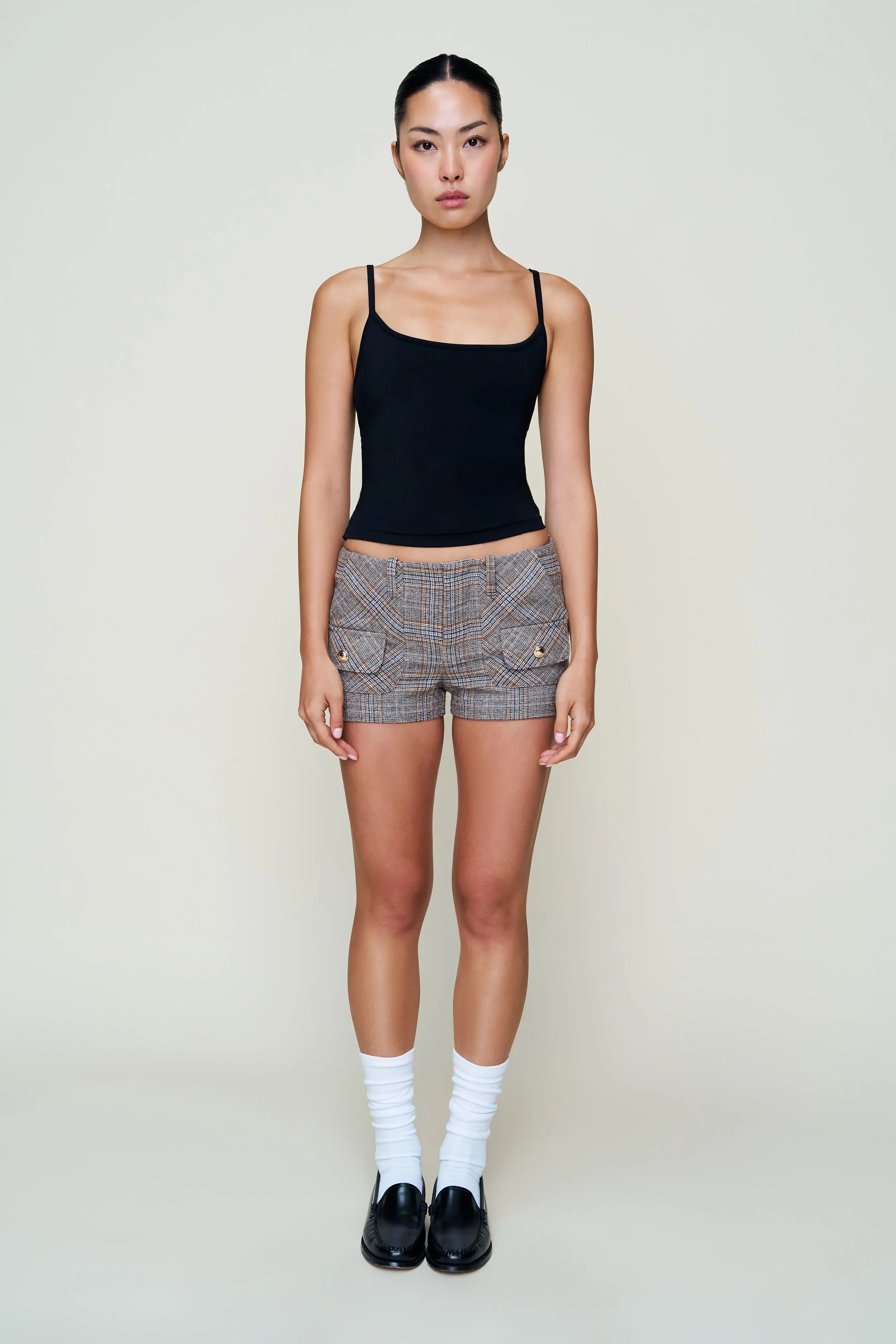 Penelope Patch Pocket Tartan Short Mother's Day gift Ultra Soft Waistband