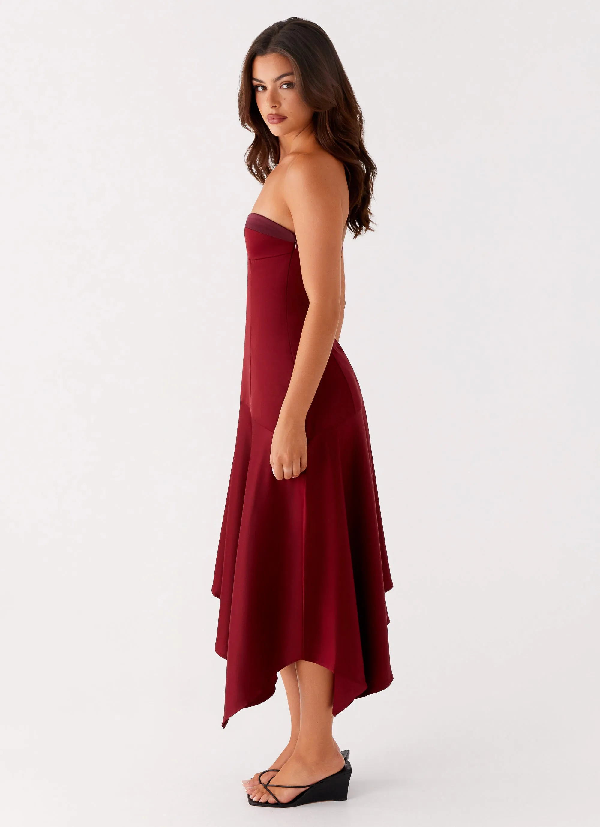 Matisse Midi Dress - Red Padded-Bust Fit Base