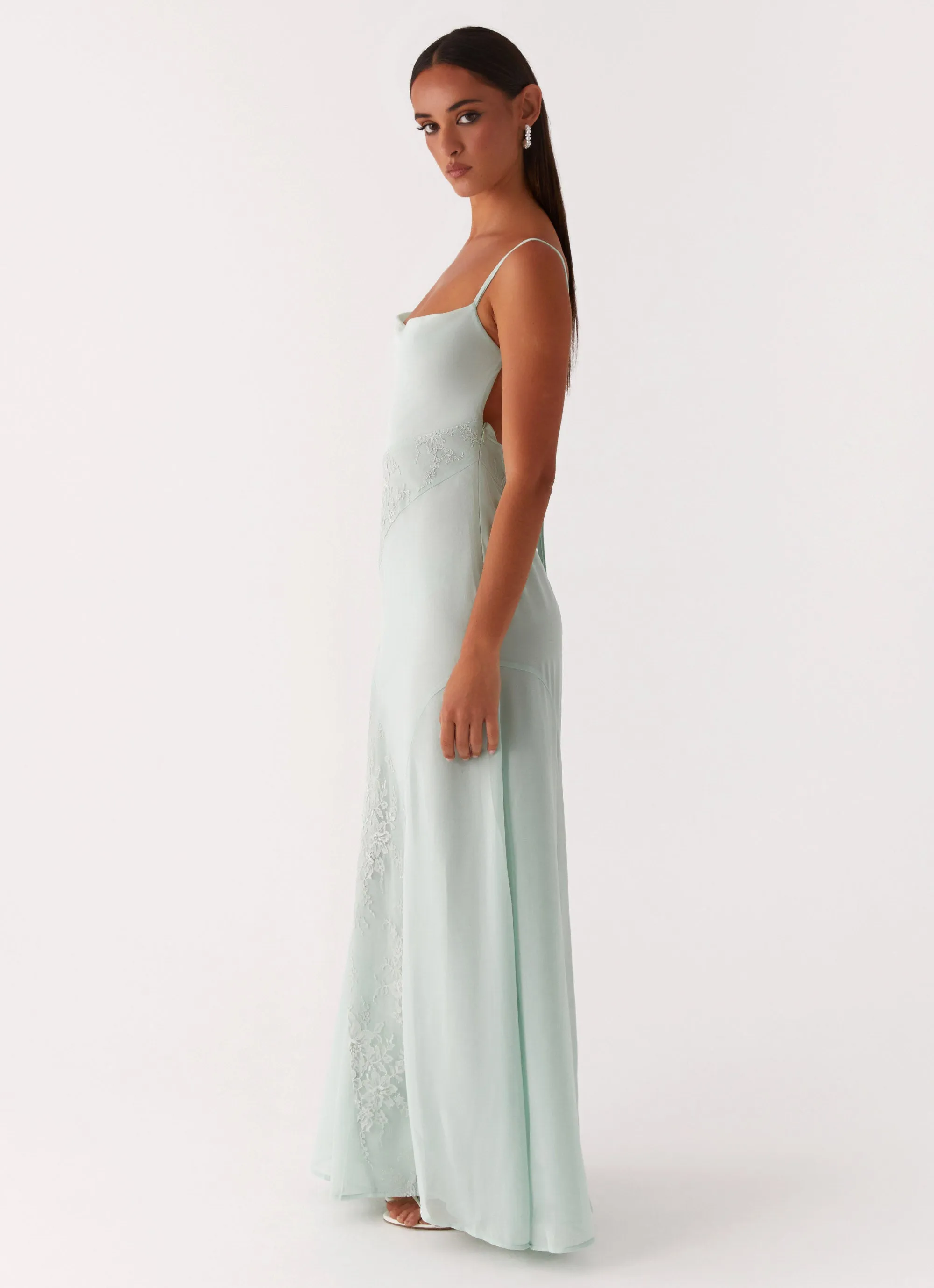 Gabriana Maxi Dress - Sage Chic Layers Light Bow