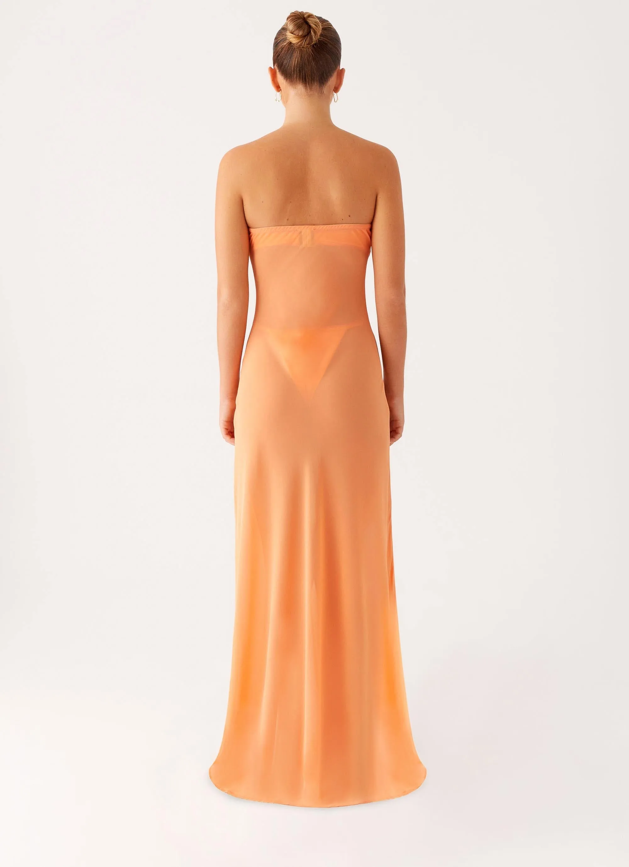 Easy Layering Piece Mattie Strapless Maxi Dress - Orange