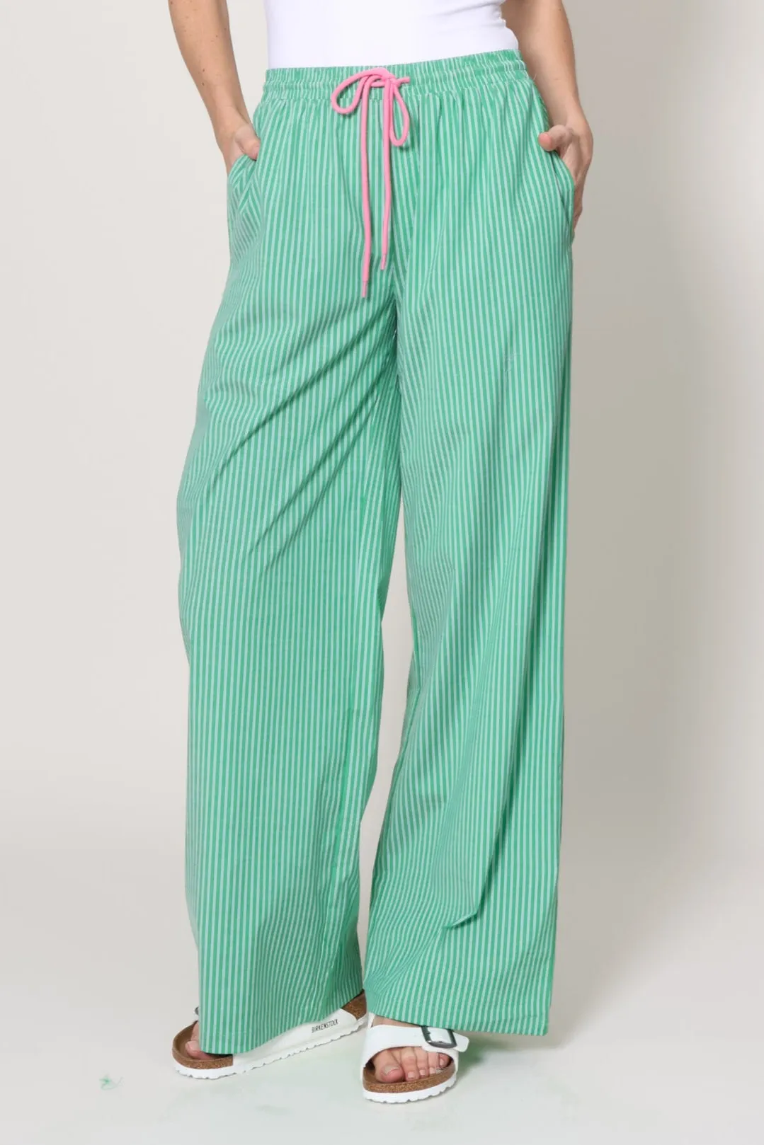 Maui Mist Stripe Pants Perfectly Fit Metallic accents