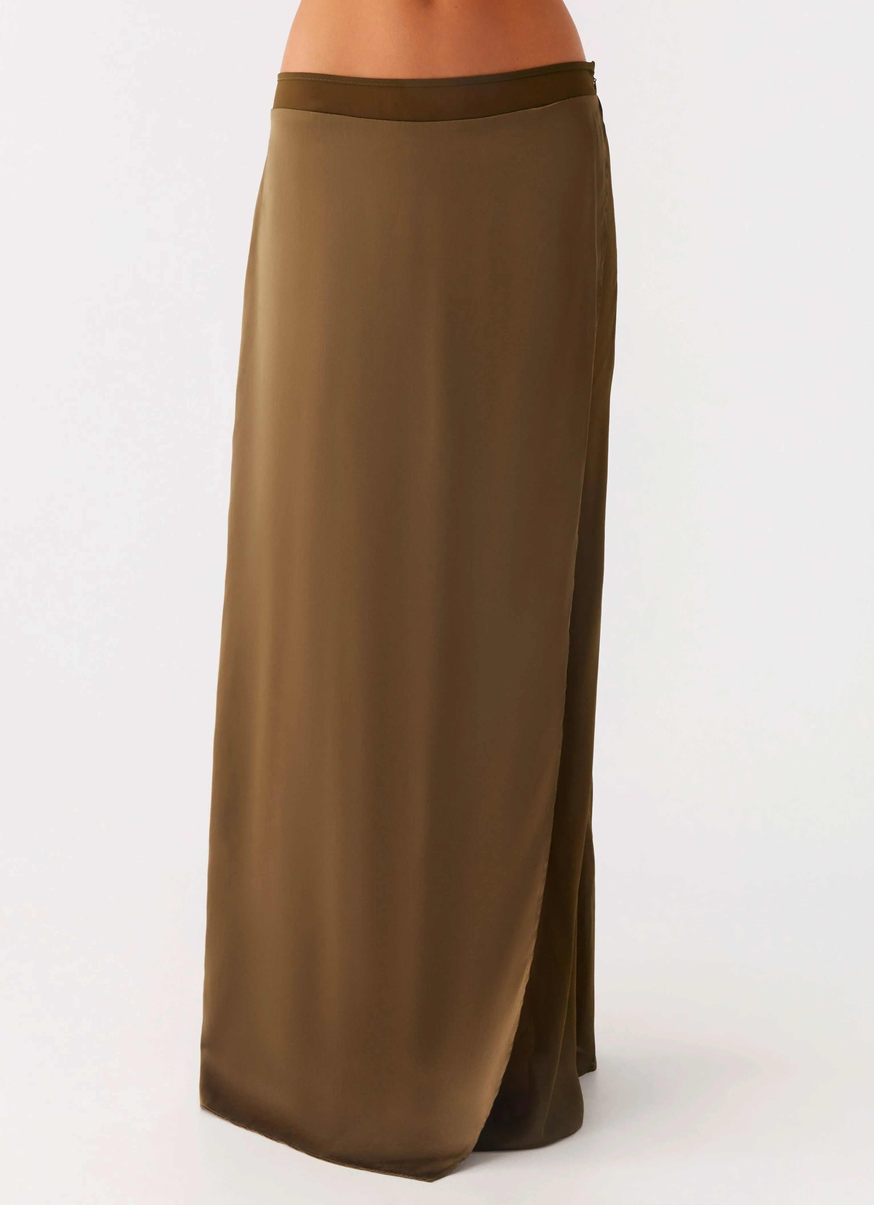 Mavie Maxi Skirt - Khaki Delicate Texture
