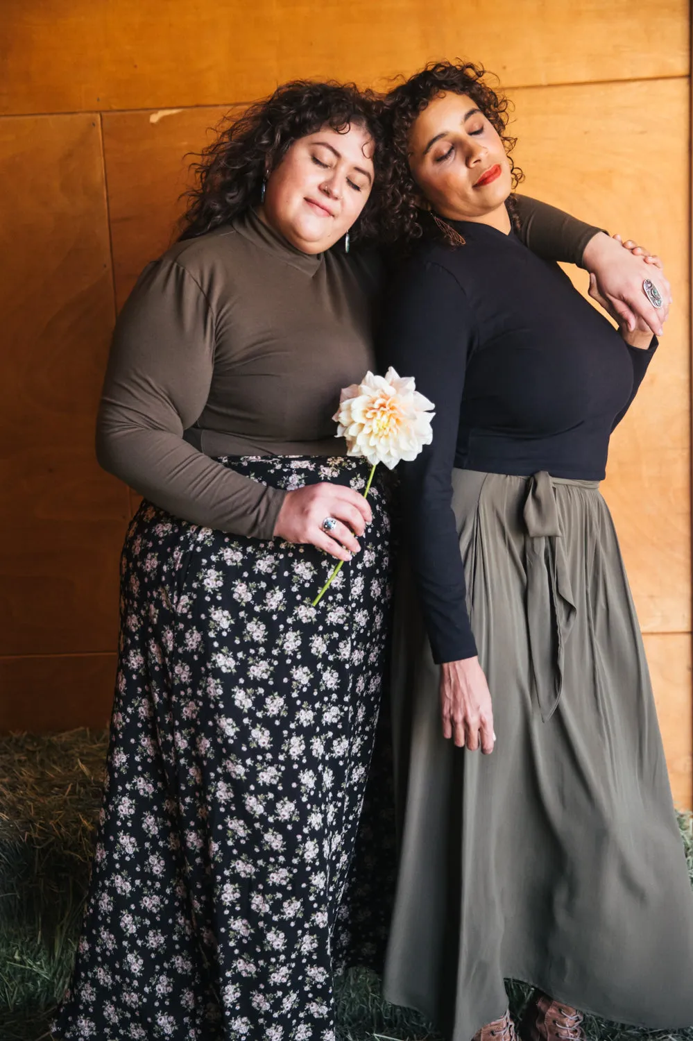 Maxi Wrap Skirt in Rose Crepe DurableZipper OdorResistant