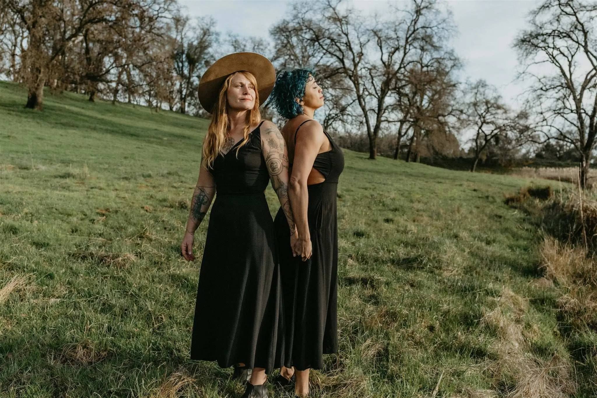 Meadow Dress in Black Challis Sleek Tone