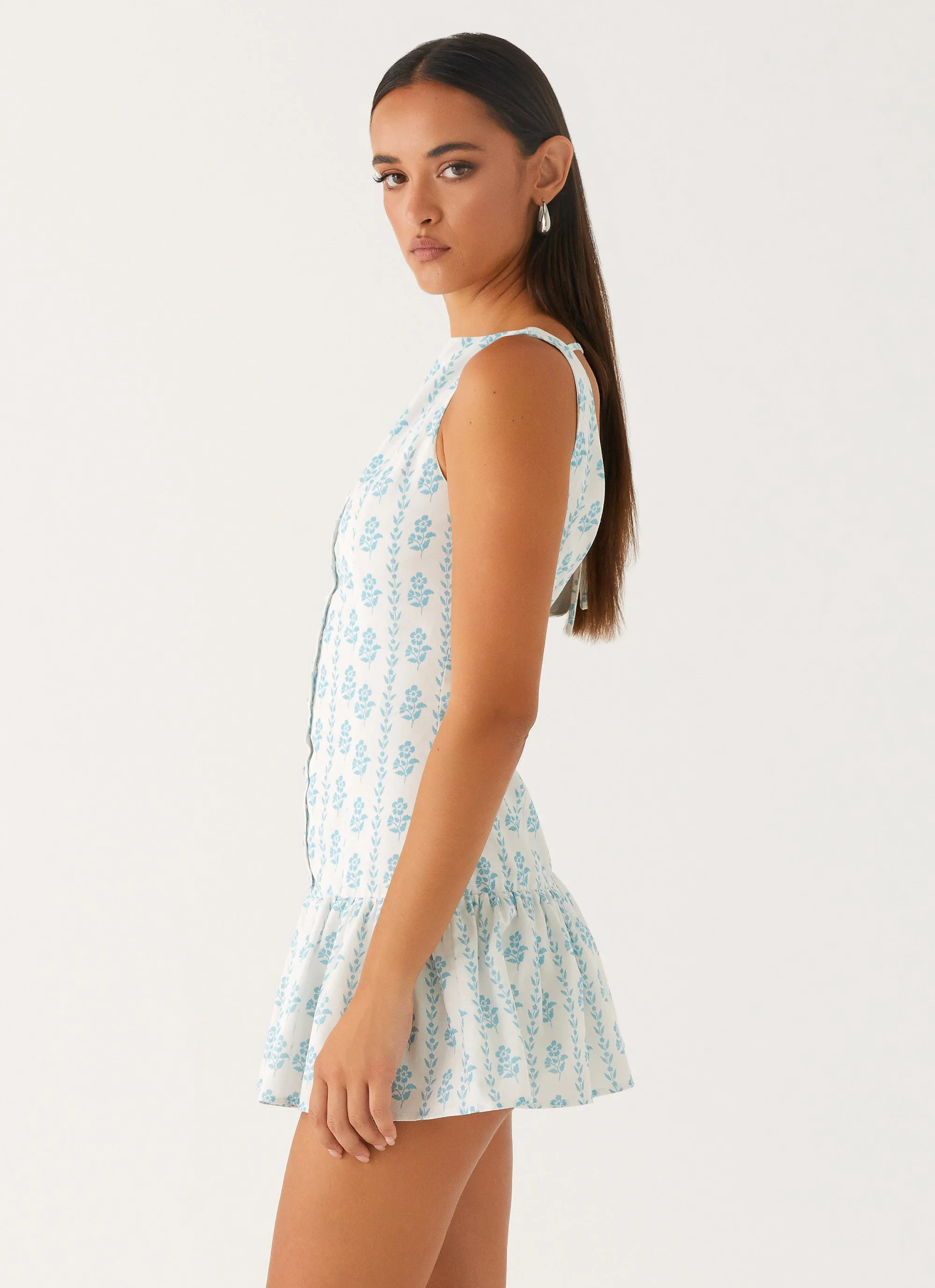 Collector??s Item Meggie Linen Mini Dress - Sweet Daydream Print