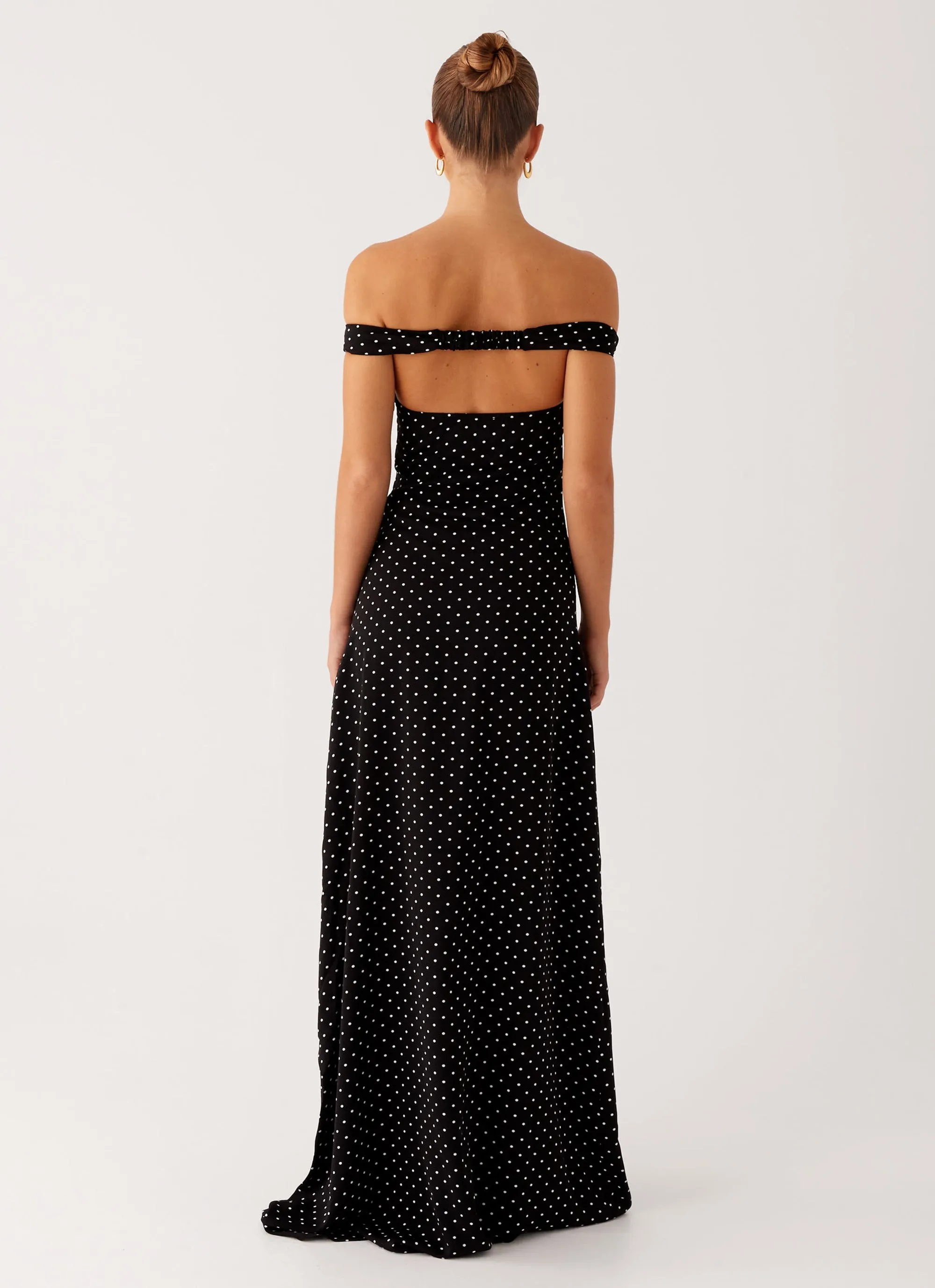 All Time Dance-Party Melany Maxi Dress - Black Polka Dot
