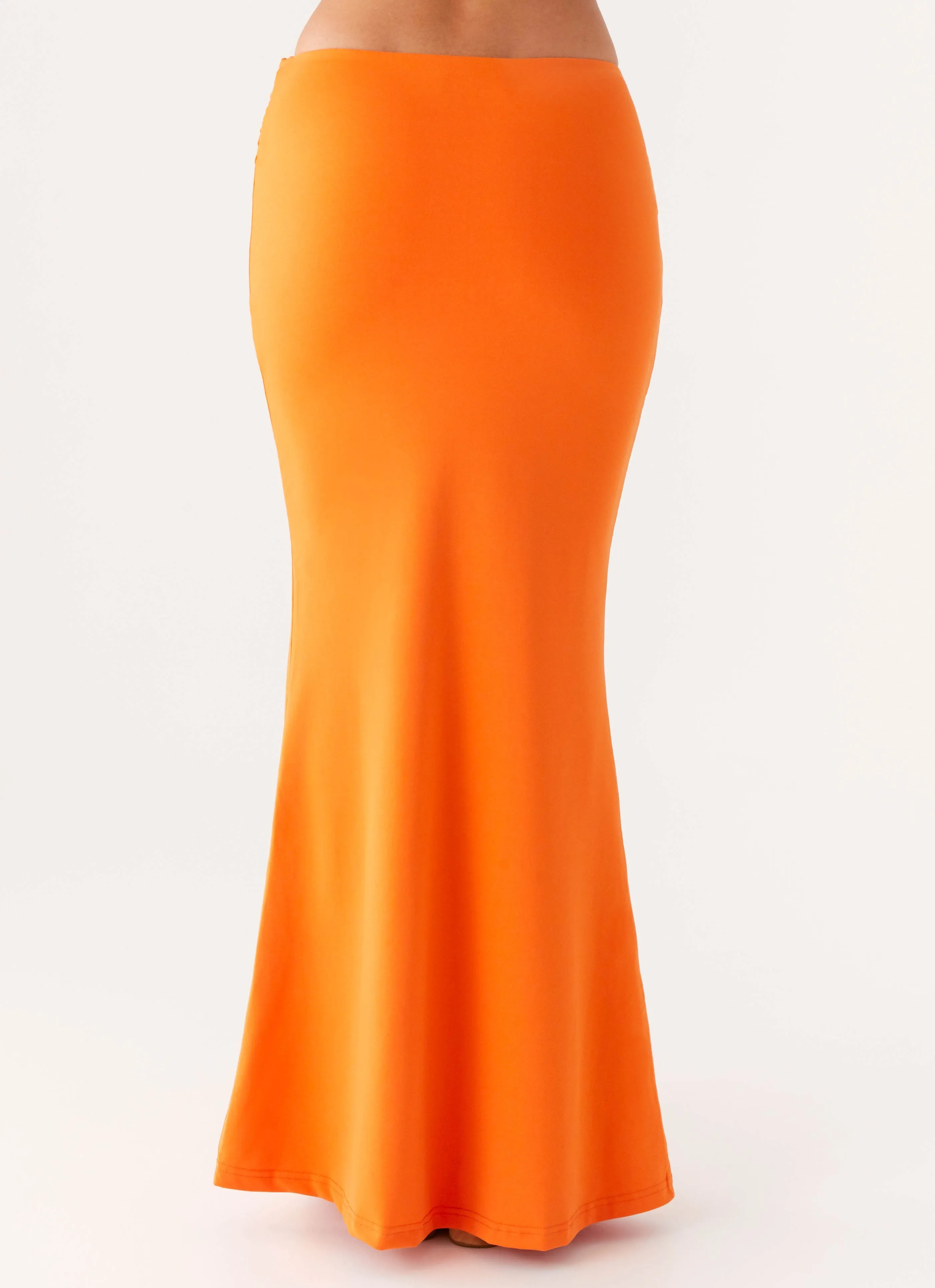 Invisible Seams Water Resistant Mention Maxi Skirt - Orange
