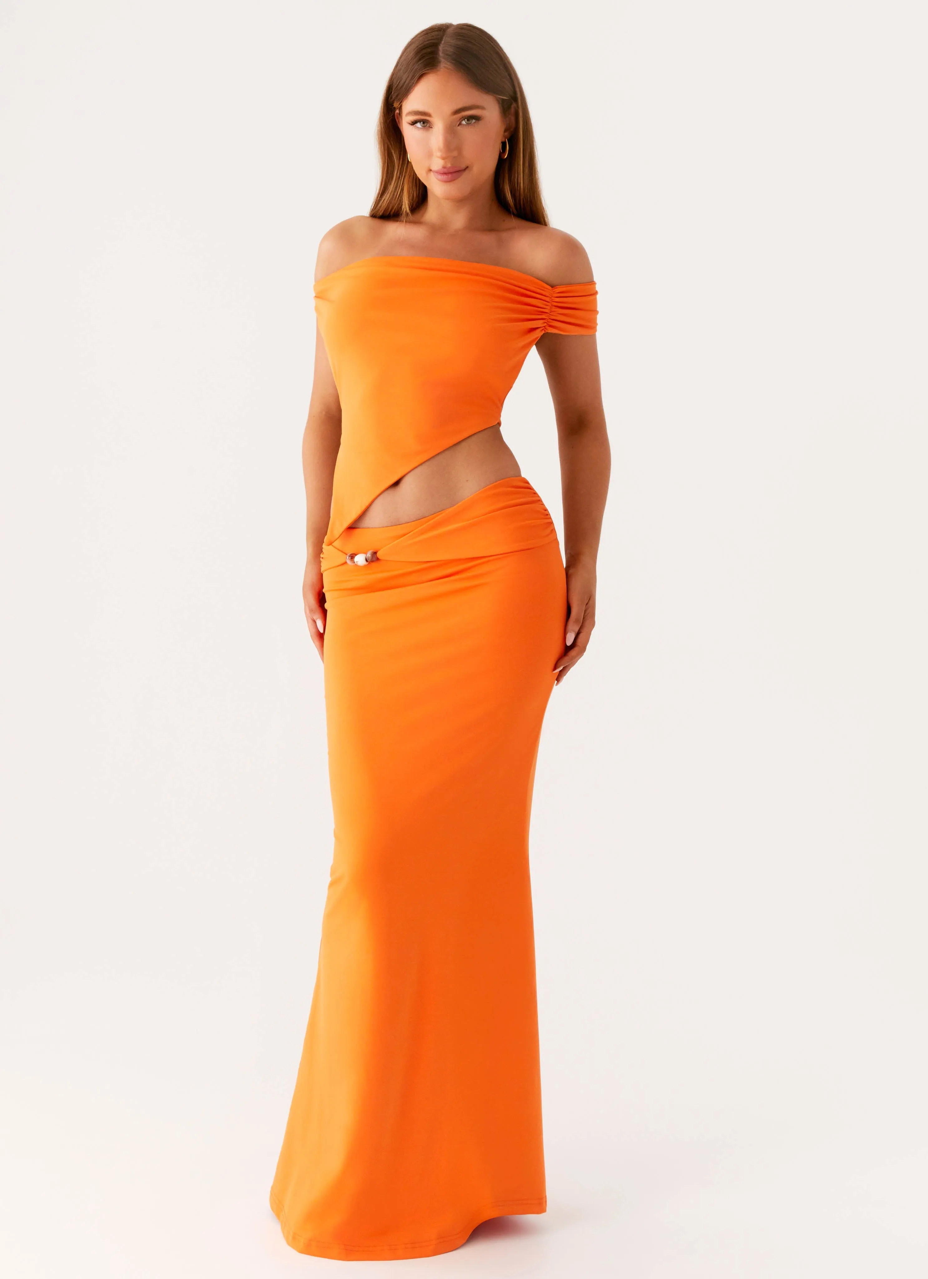 Mention Maxi Skirt - Orange Cool Touch