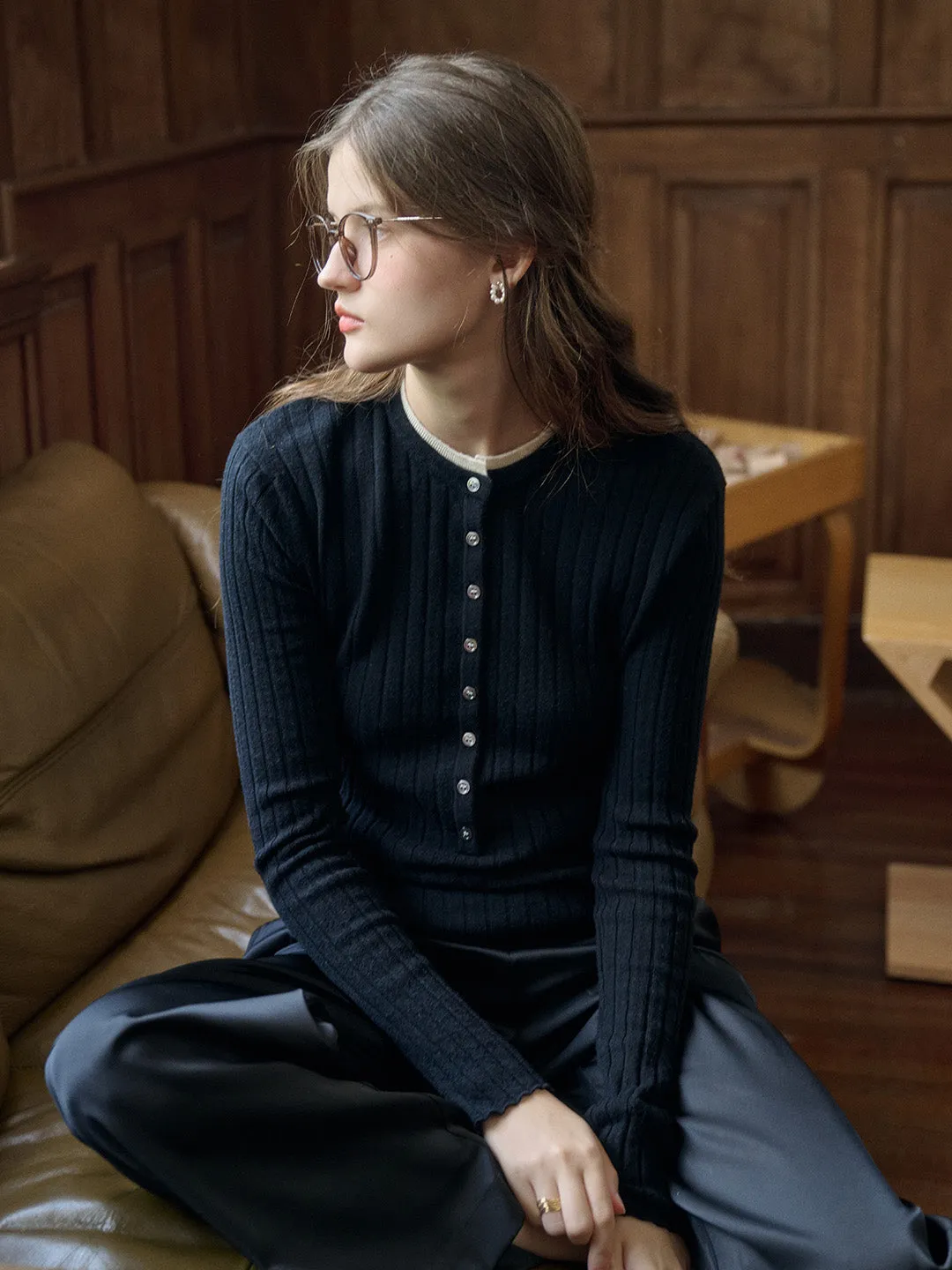 ??Final Sale??Daisy Round Neck 100% Wool Sweater HypoallergenicMaterial