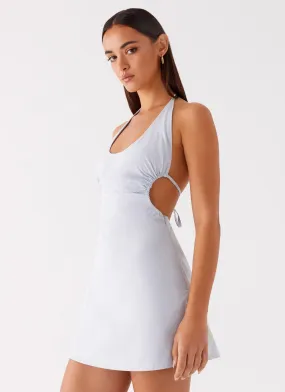 Albie Mini Dress - Cornflower Blue Textured Layers Farm Air