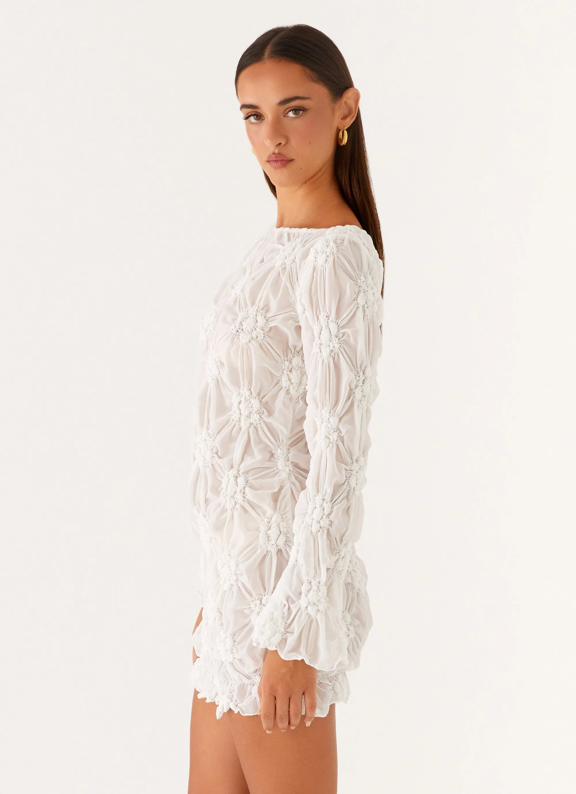Simple Layers Spring Brunch Mia Long Sleeve Dress - Ivory