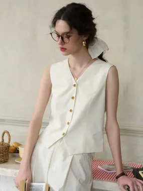 Comfortable Wear EcoFriendlyTexture Michelle Casual V-neck Vest