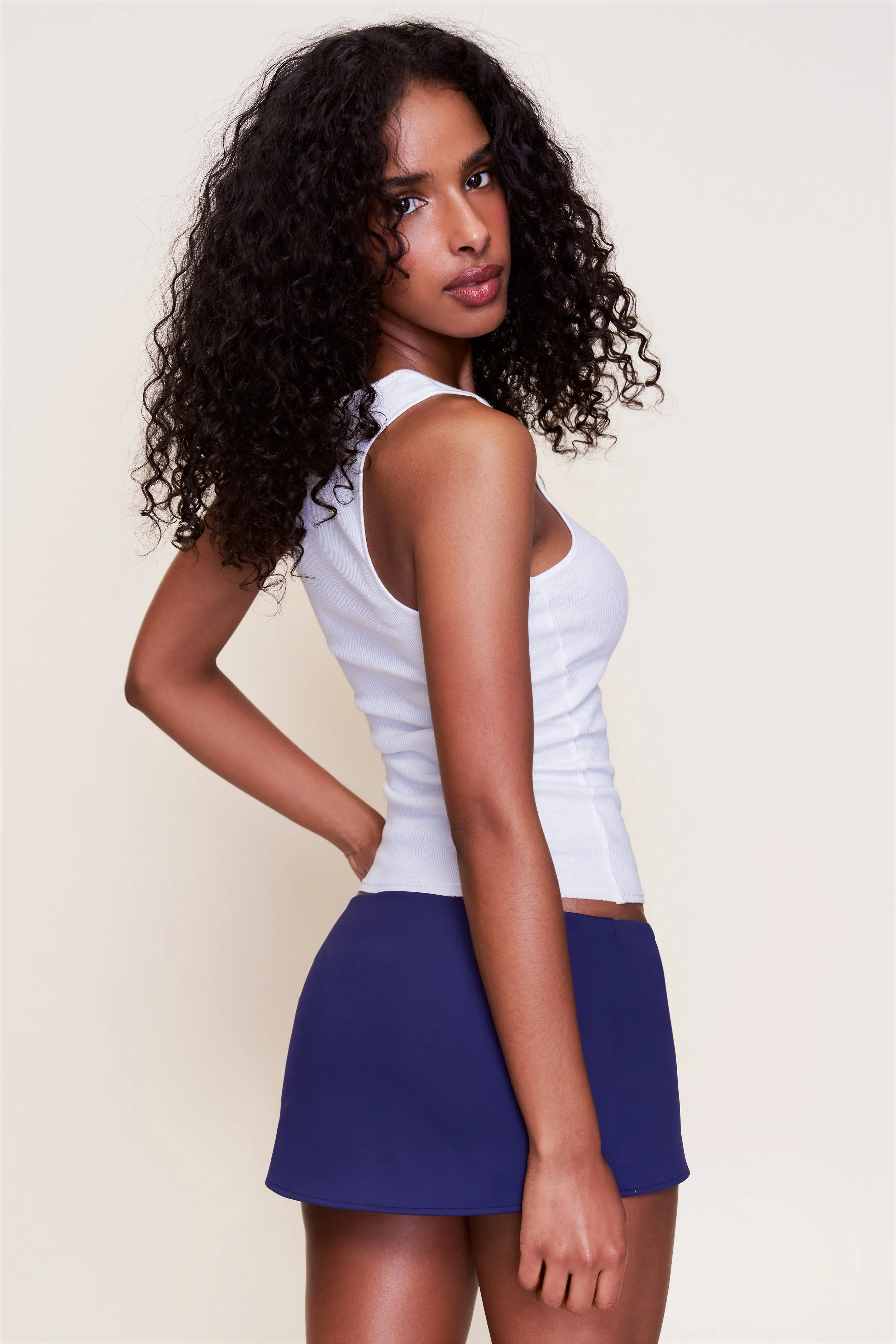 Performance Wear Maximalist look Micro Mini Stretch Skirt