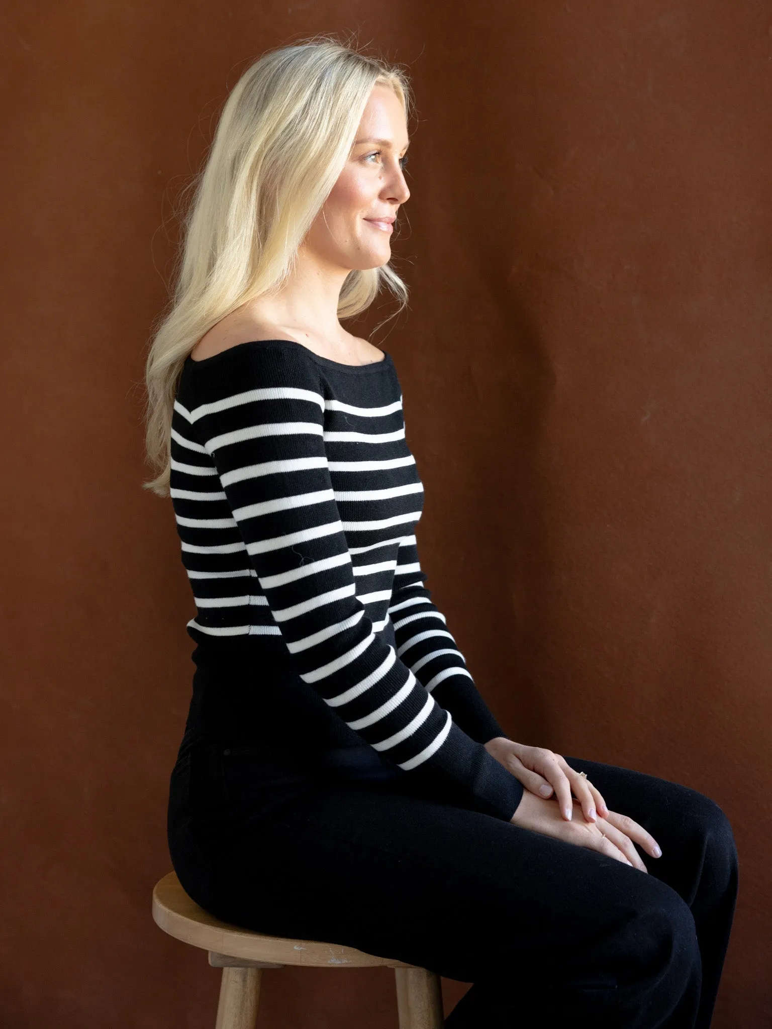 Reflective Detailing Sport Top Ballet Stripe Top