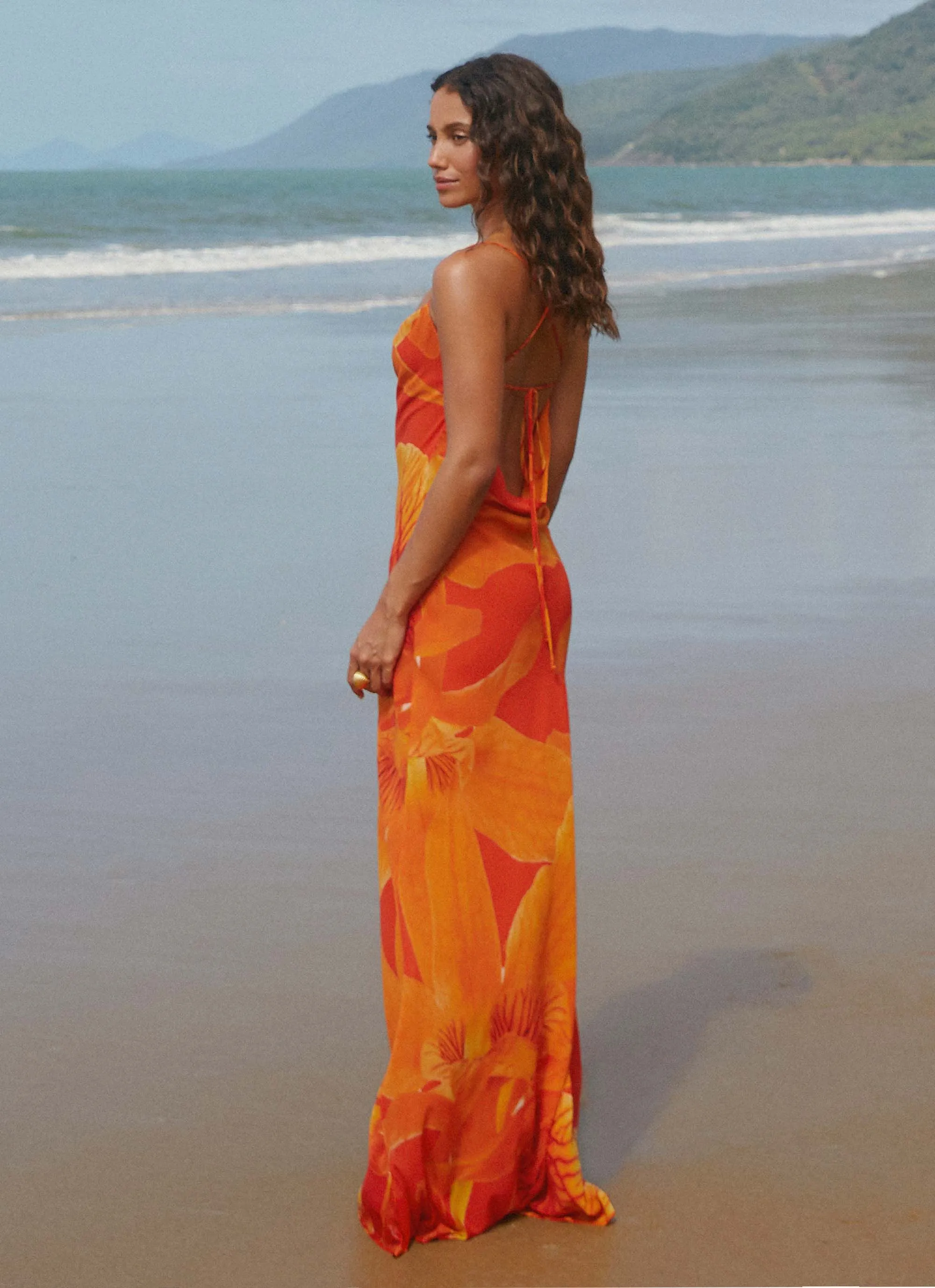 Midafternoon Maxi Dress - Serene Orange Trend Detail Dry-Clean-Only