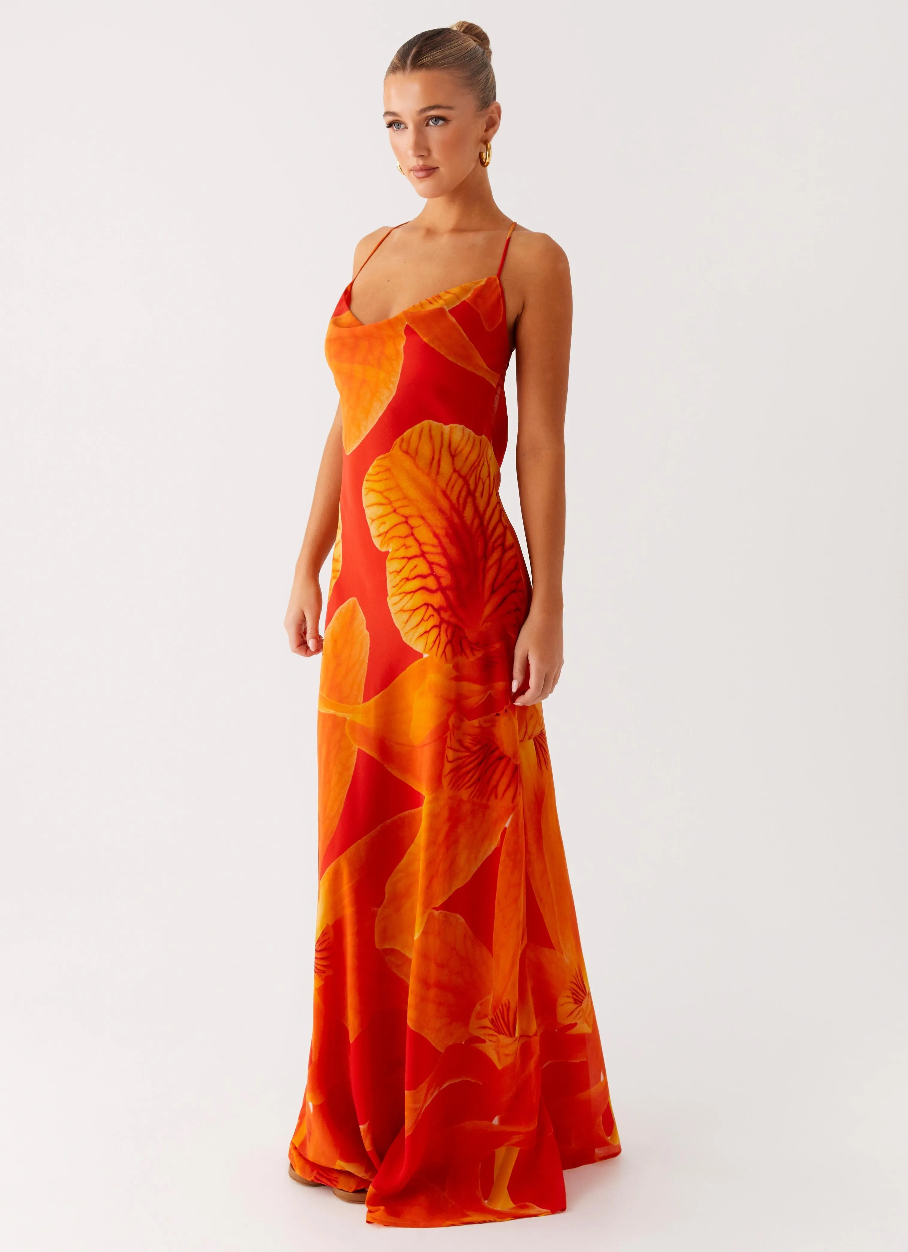 Light Attitude Peace Glow Midafternoon Maxi Dress - Serene Orange