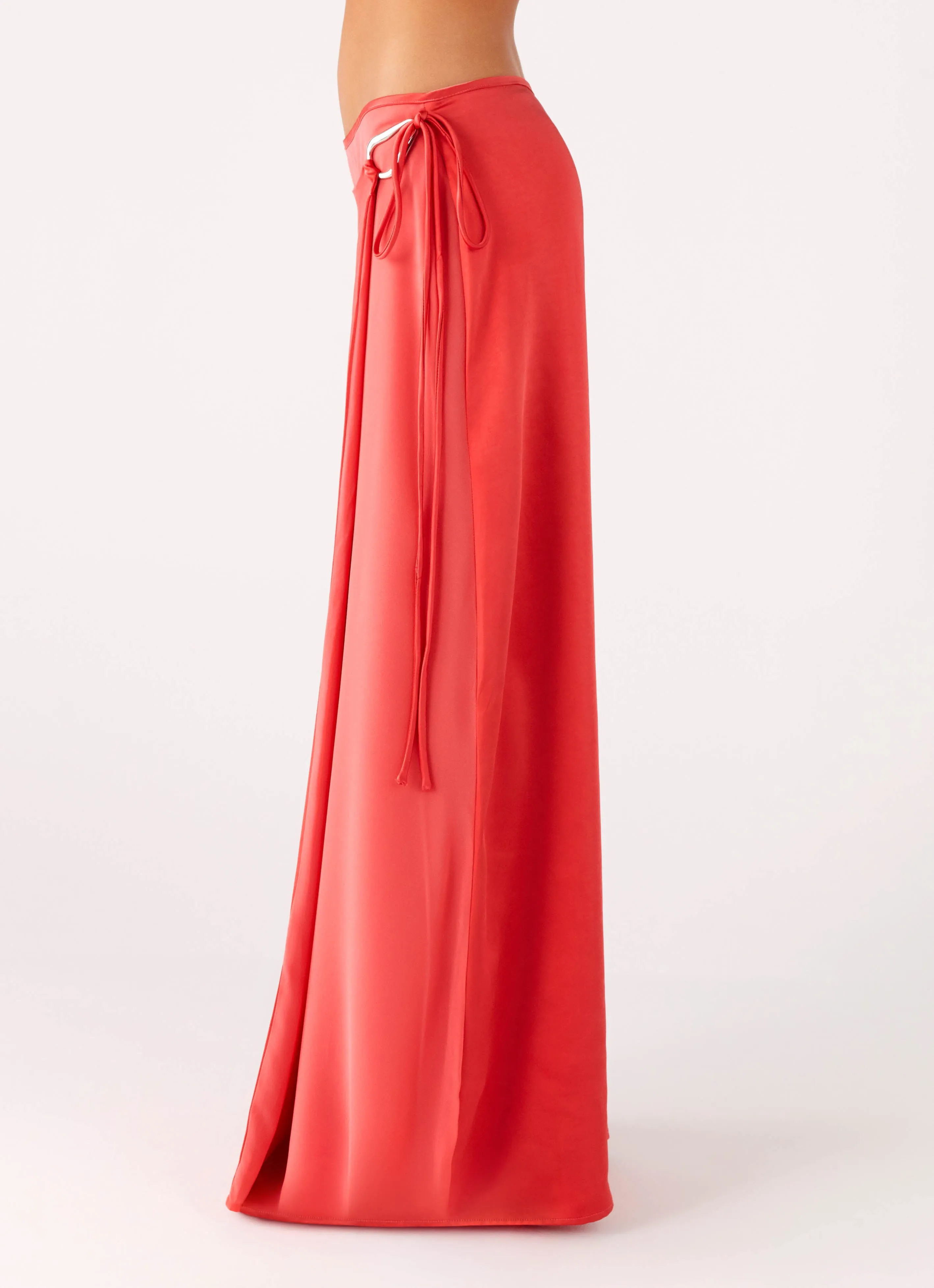 Stay Dry Minimal Edge Pollie Wrap Maxi Skirt - Coral
