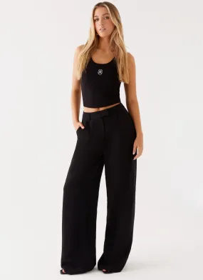 Chilly Day Ready Midnight City Suit Pants - Black