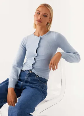 Mikah Lace Trim Cardigan - Baby Blue Tactical Wear Flexible Shoulder Panels