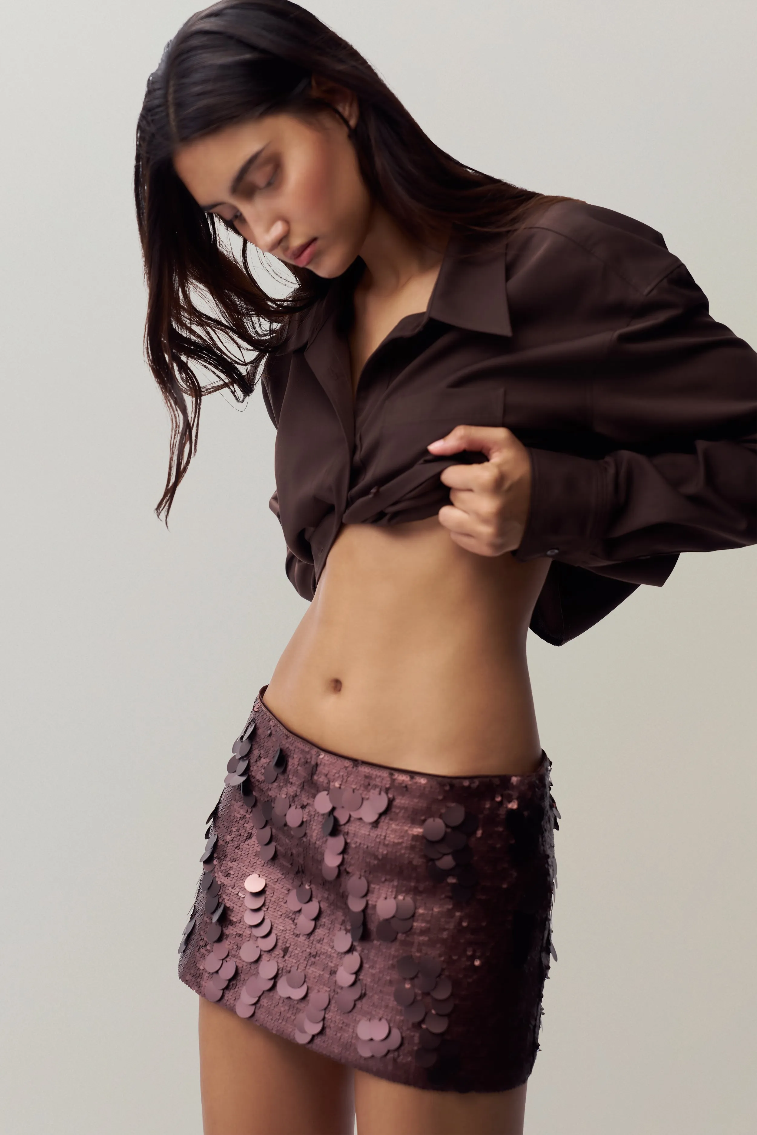 Everyday Wear Resort Vacation Low Rise Paillette Skirt