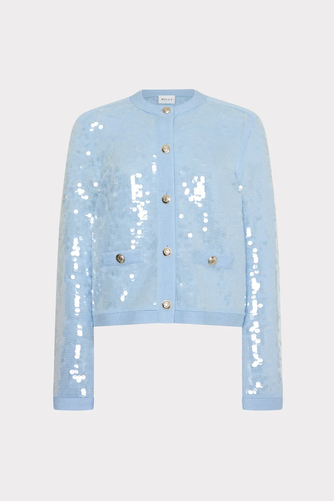 Reinforced Shoulders City Chill Style Iman Sequin Knit Cardigan