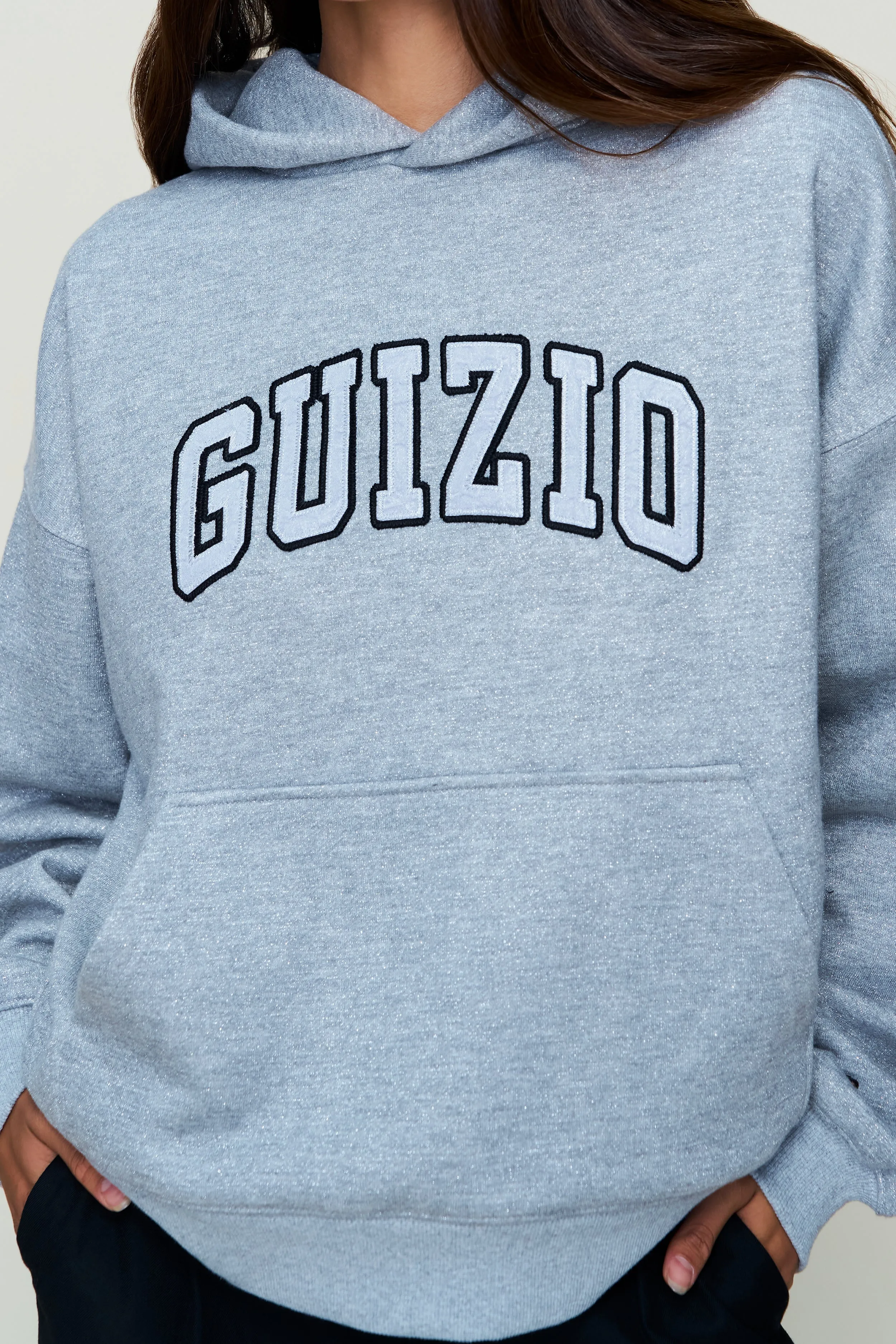 Guizio Sparkle Pullover Hoodie Abrasion Resistant Yarn Breathable mesh