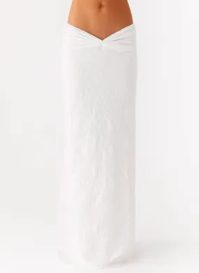 Briene Maxi Skirt - White Curvy Fit