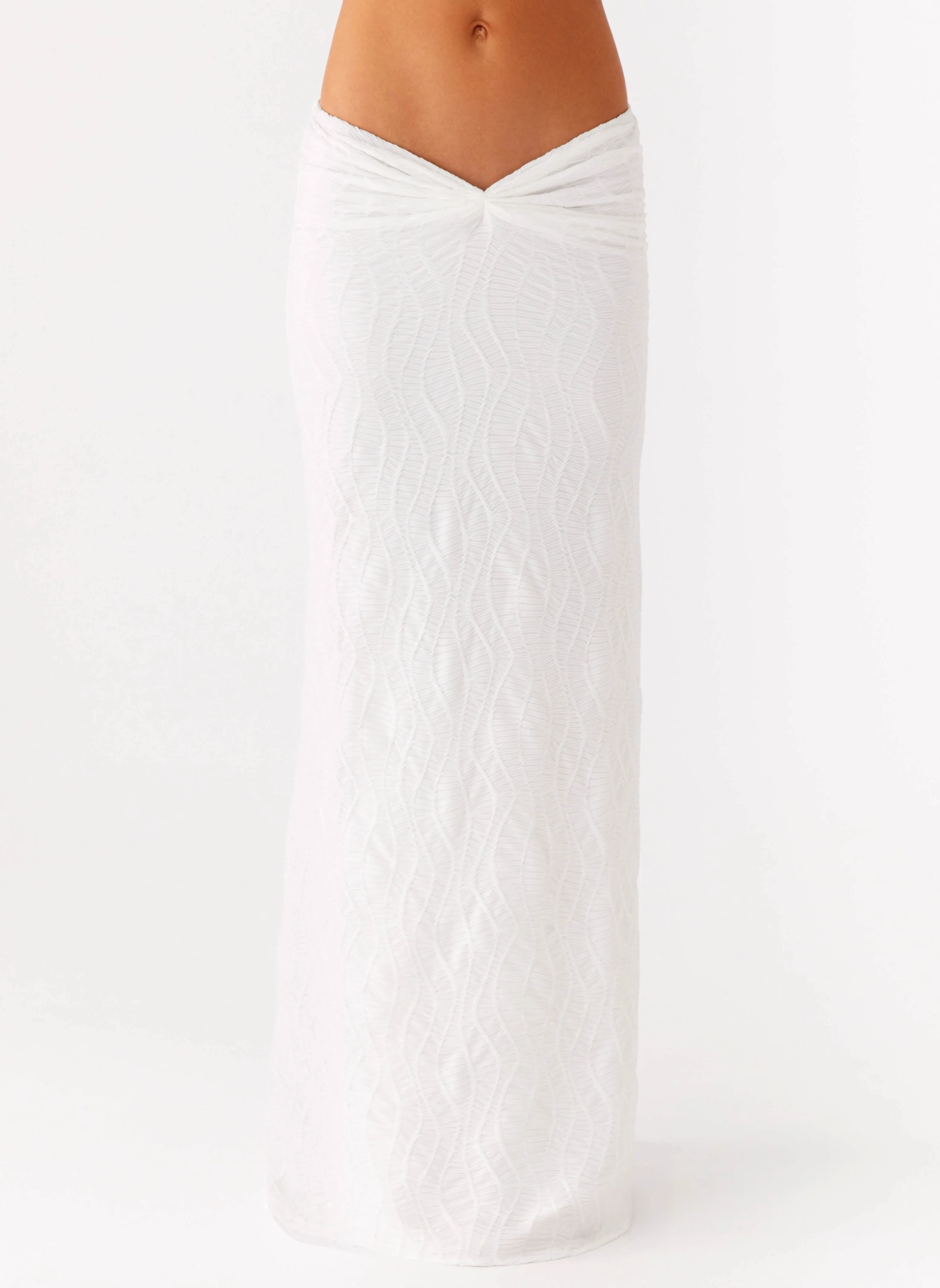 Comfy Waistband Briene Maxi Skirt - White