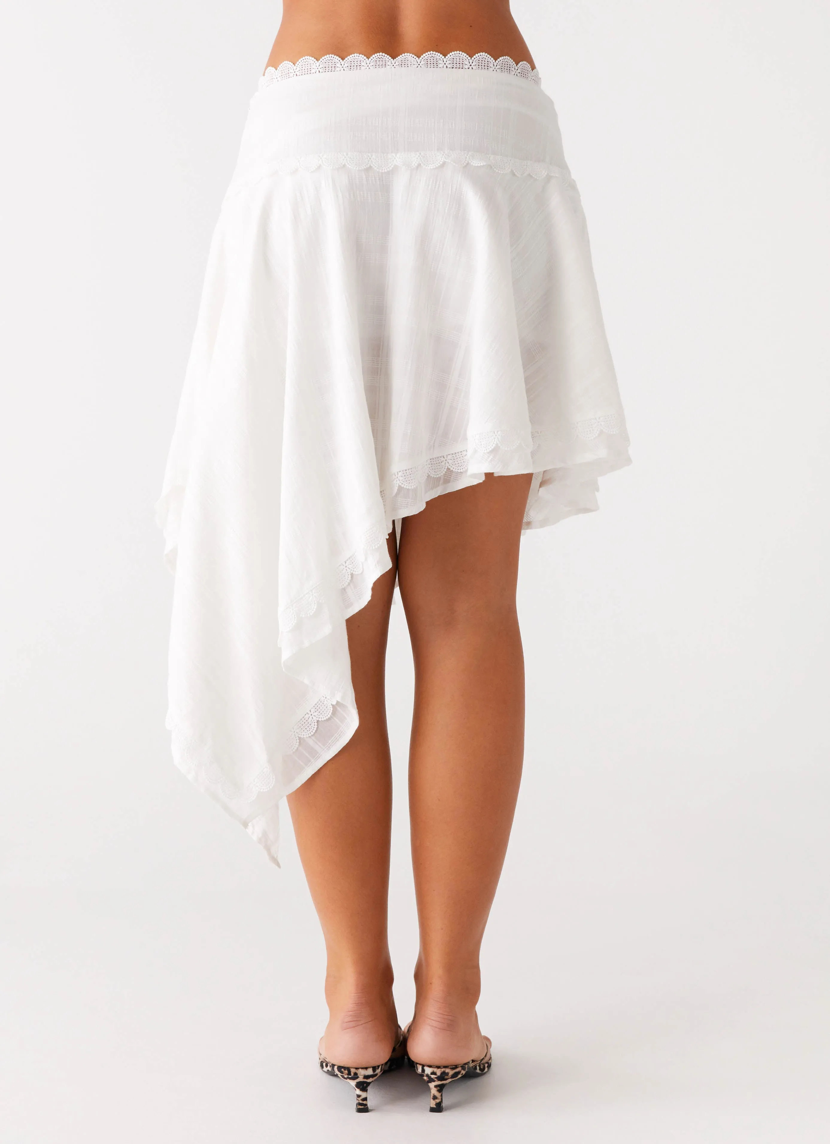 Luxury Trim Clearwater Mist Midi Skirt - White