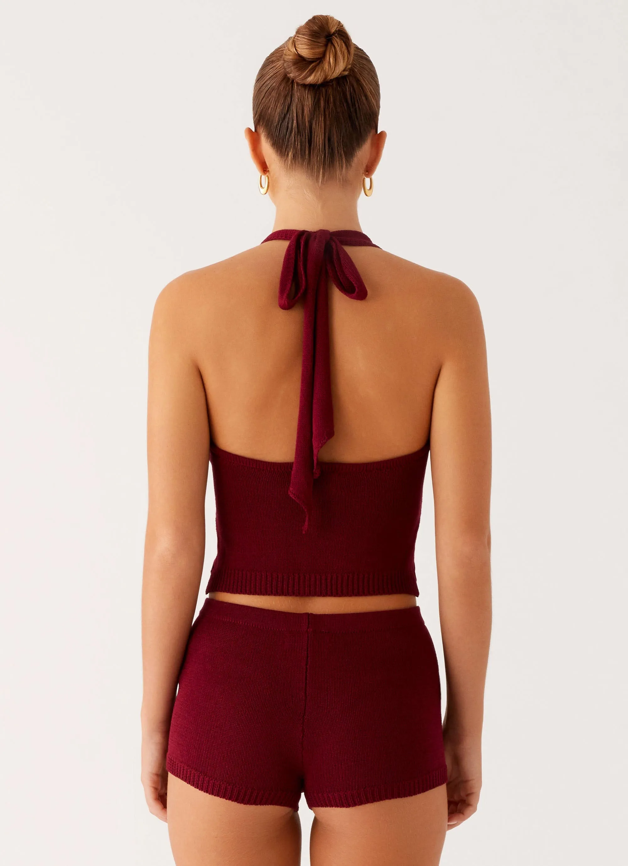 Miffy Crochet Top - Maroon Bonded Hemline Stretch Fit Engineering