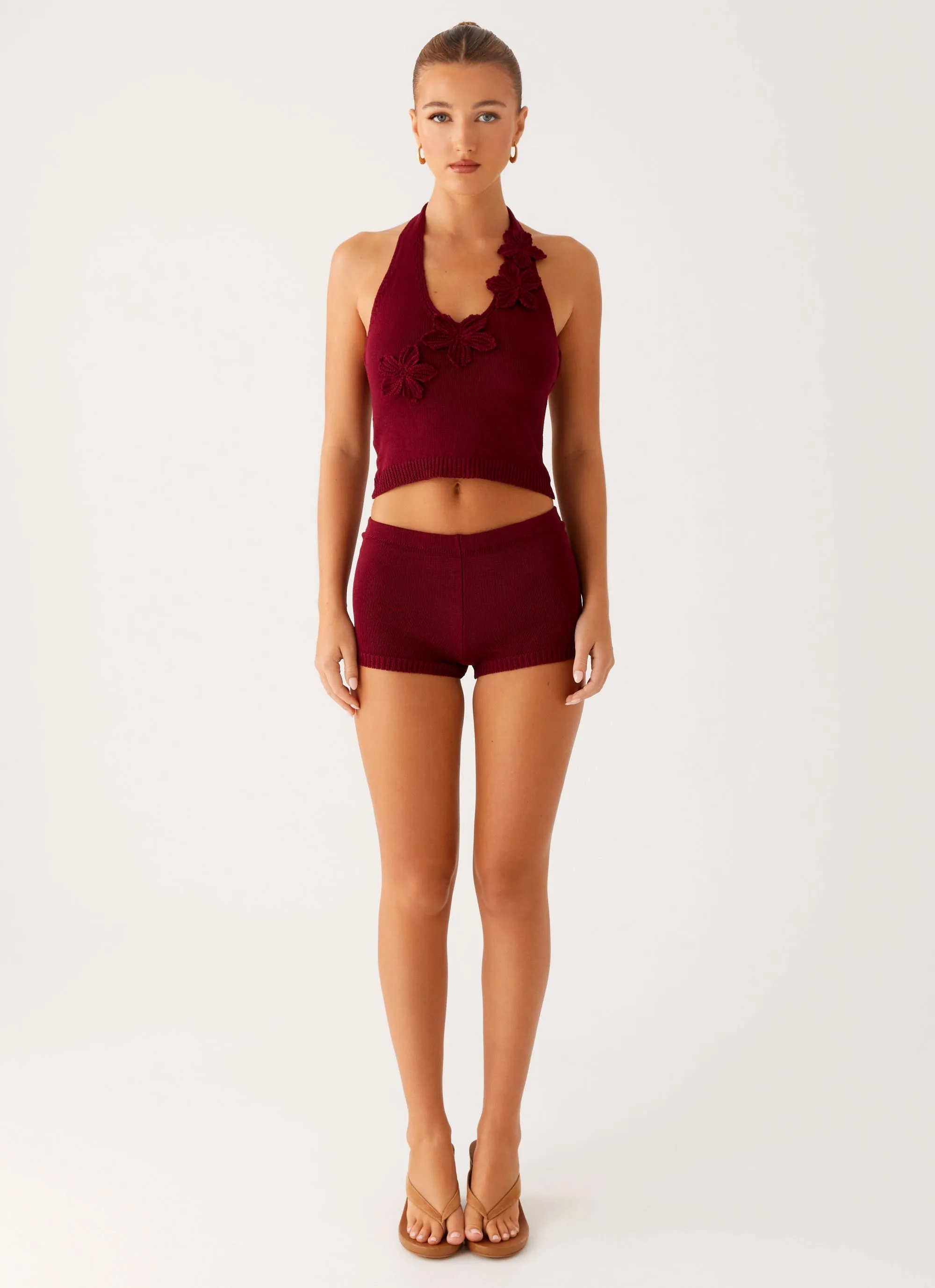 Miffy Crochet Top - Maroon StretchFit Comfy Fit