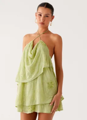 On The Go Beaded Mini Dress - Mint Durable-Fabric