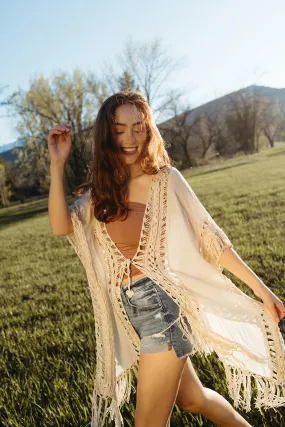 LightReflectiveTrim ButtonDownCollar Vacation Mode Kimono