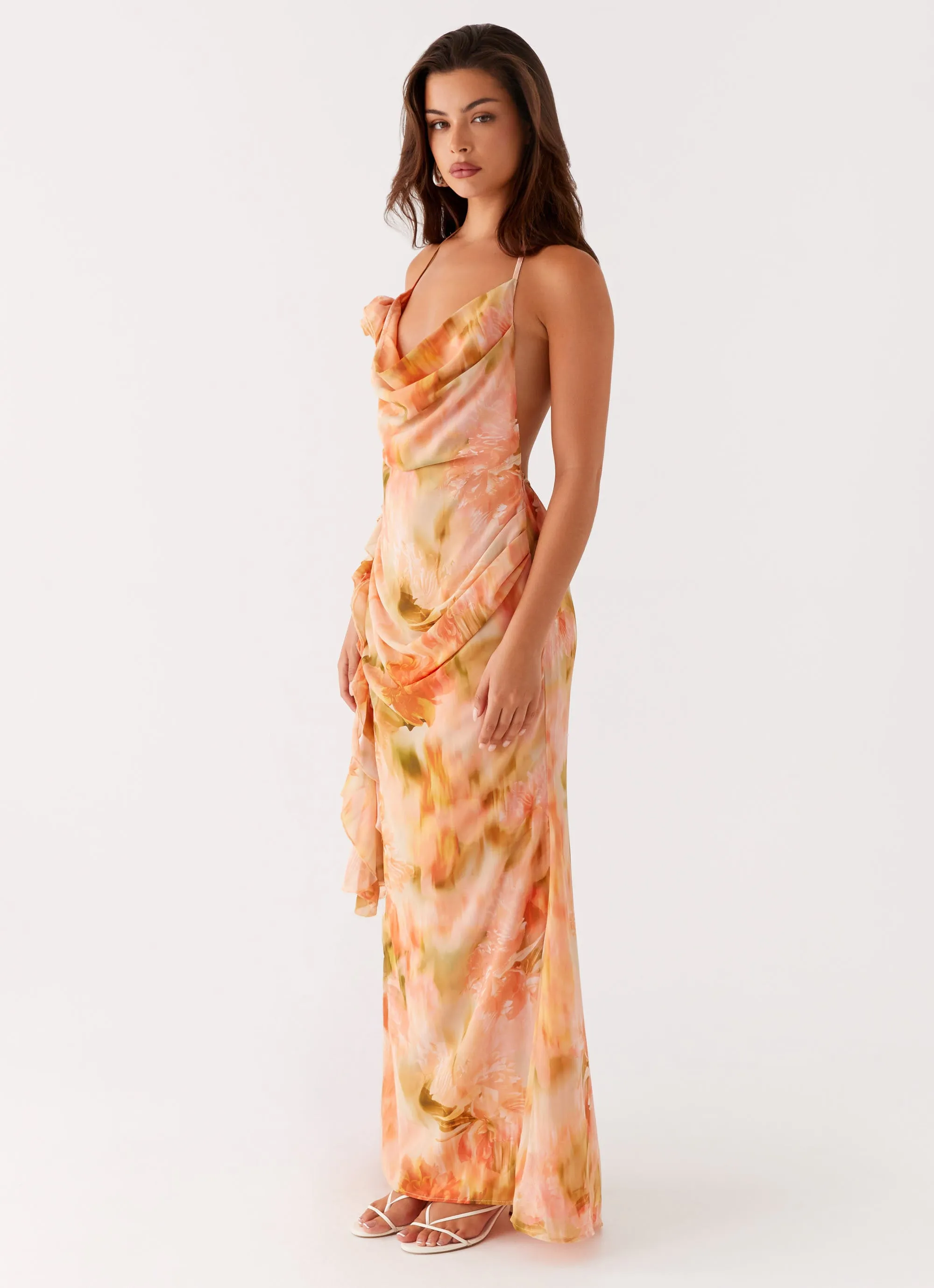 Diedre Rose Strappy Maxi Dress - Sunset Floral Body Safe