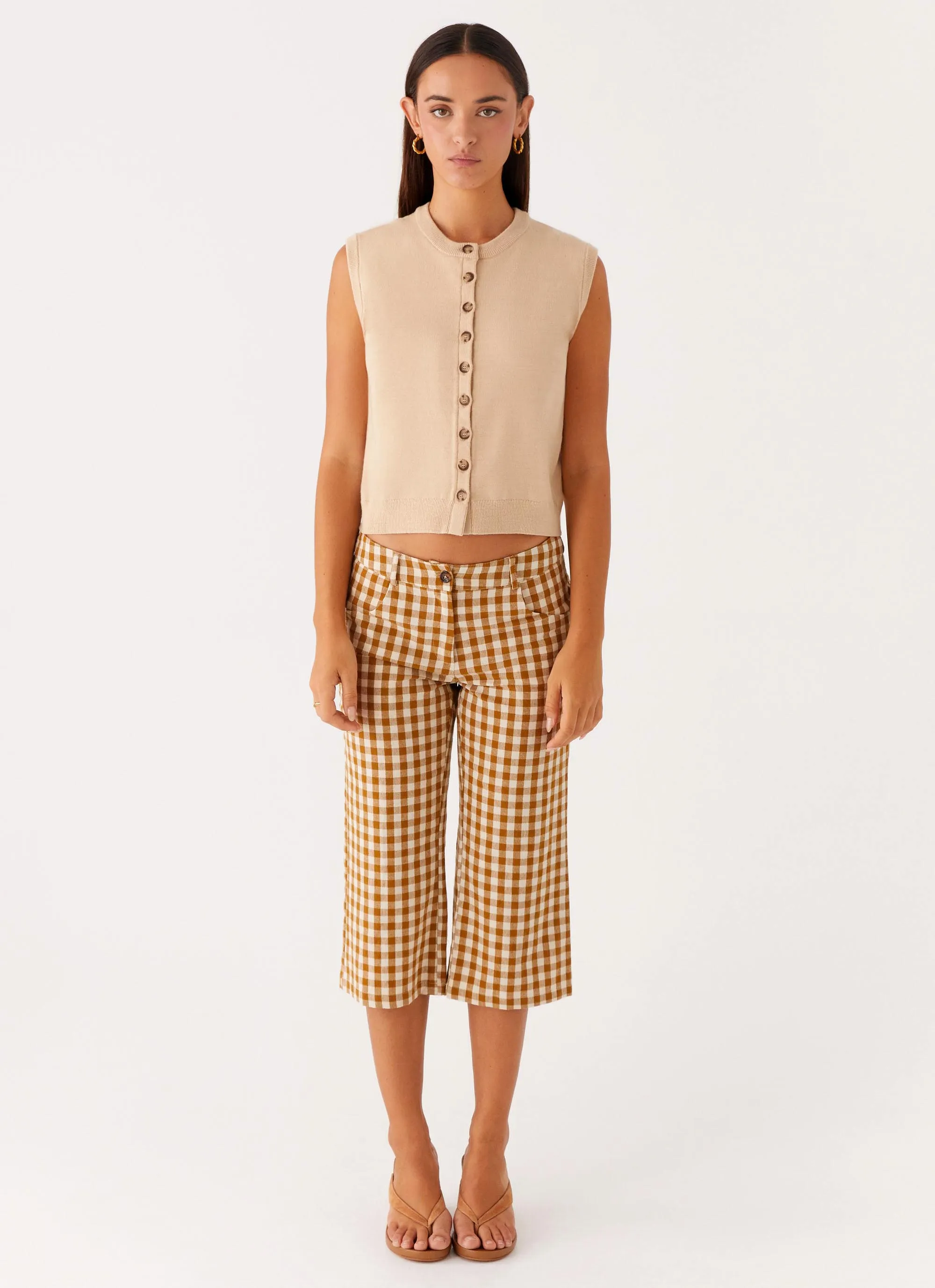 EcoFriendly Material CompactSize Mickey Knit Vest - Cream