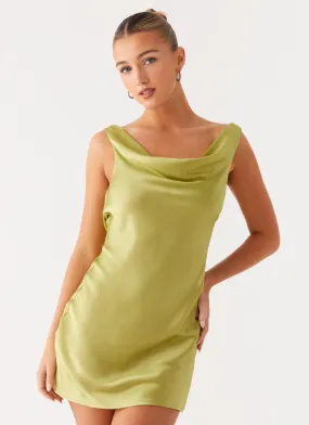 Tiegan Mini Dress - Lime Style Option Dew Tone