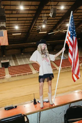 Compact Jacquard Weave Giddy Up Graphic Tee