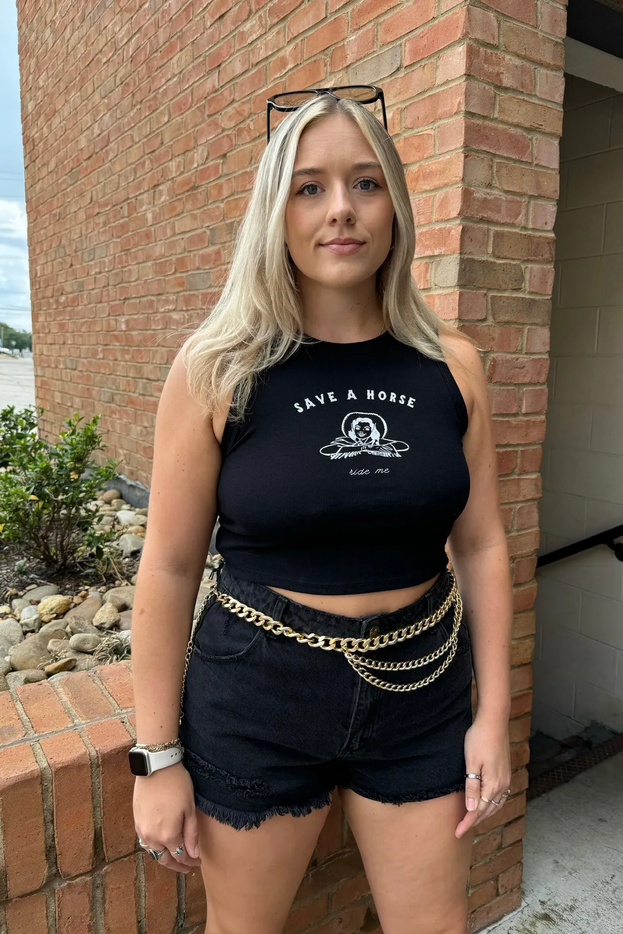 Save A Horse Tank - Black Loose Tee SnagFreeKnit