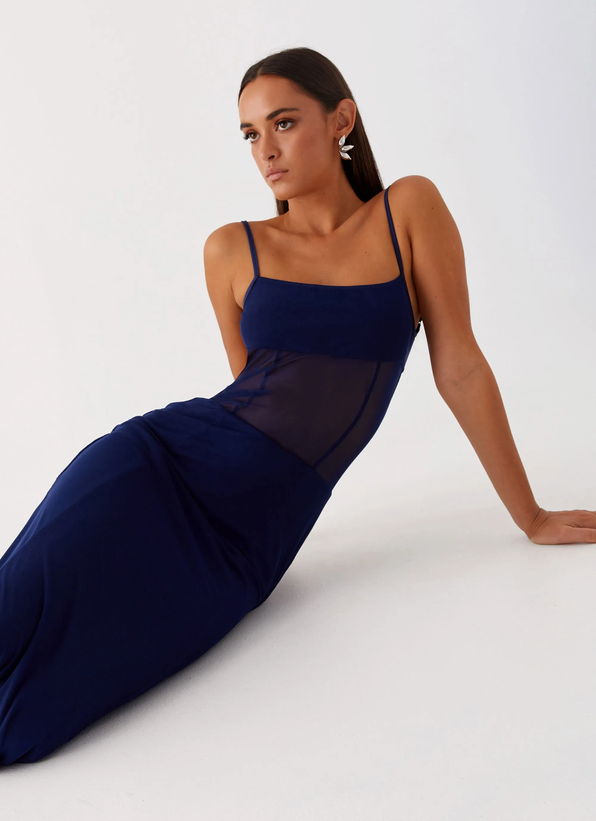 Miranda Maxi Dress - Navy Polished Motion