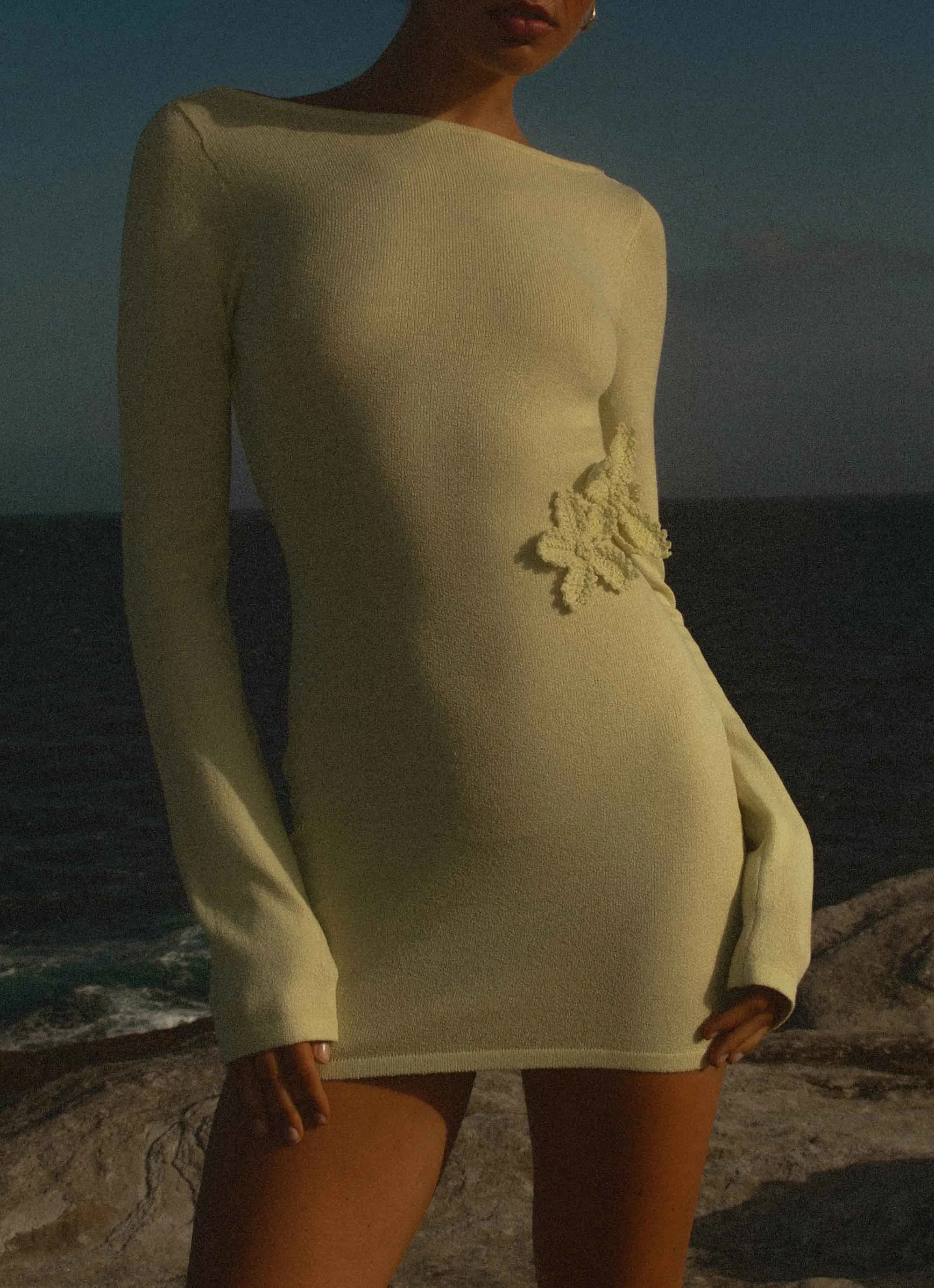 Miriam Knit Mini Dress - Green Vibrant Layer Easy Look