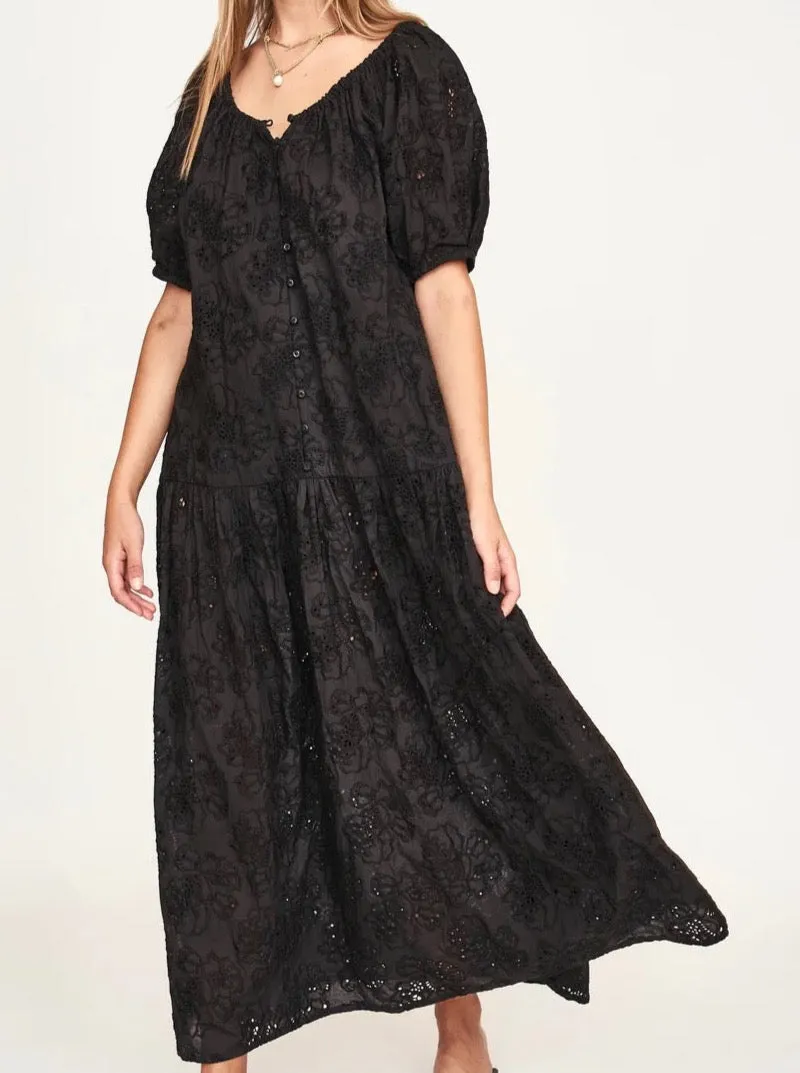 Mirth Capri Dress In Black Eyelet Lounge Outfit Gentle Texture