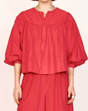 StretchComfort MinimalistAesthetic Mirth Oslo Blouse Red